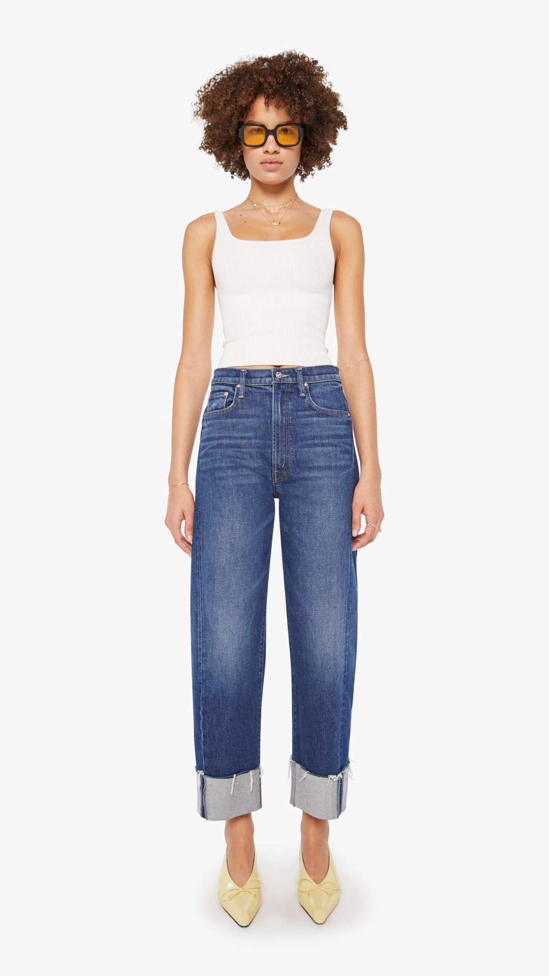 Mother The Half-Pipe Ankle Cuff Fray Jean in Perfectly Imperfect