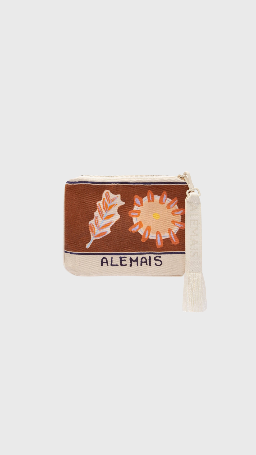 Alemais Soleil D'amour Patch Zip Pouch in Rust
