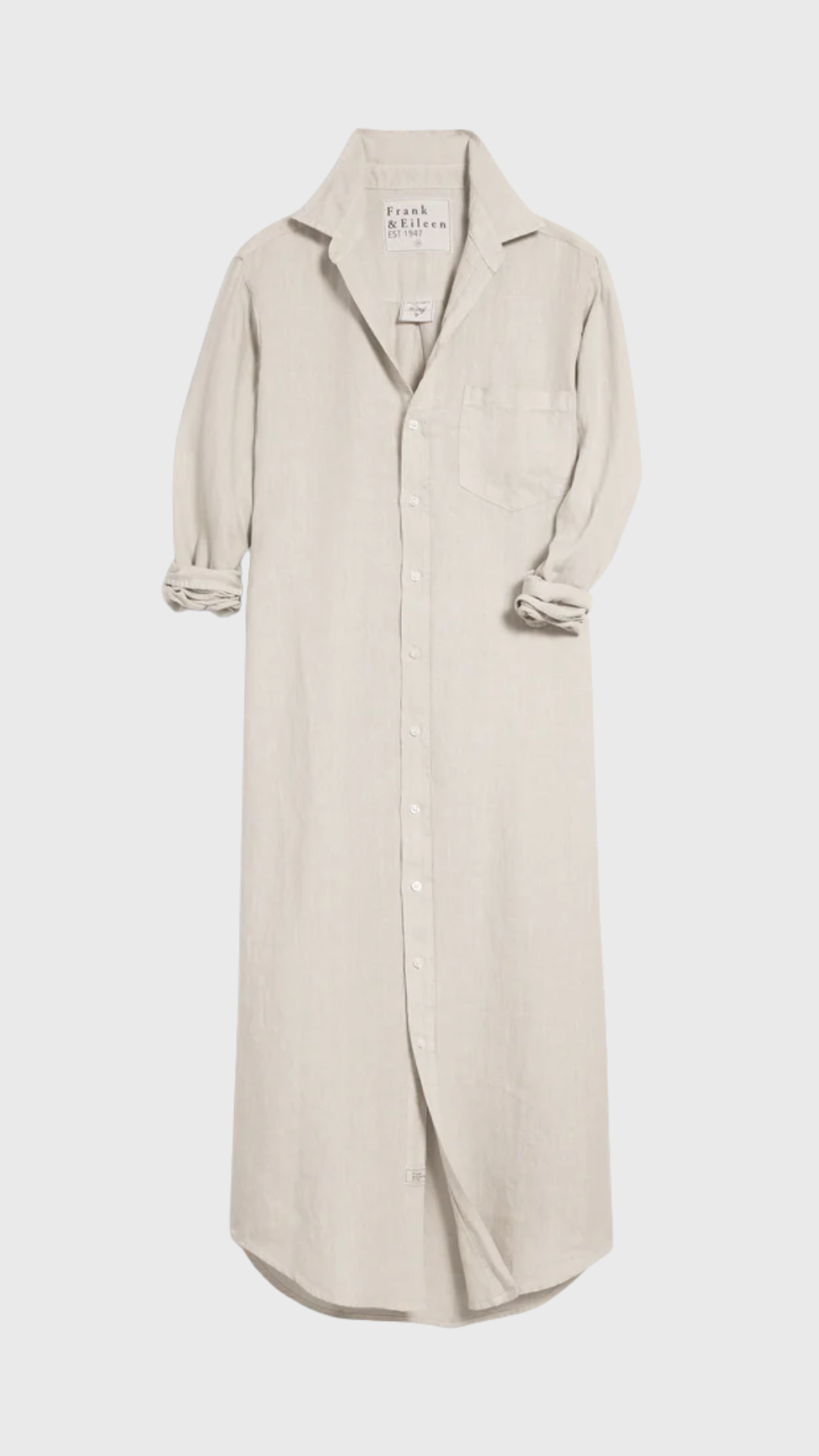 Frank & Eileen Rory Maxi Shirtdress in Sand Linen
