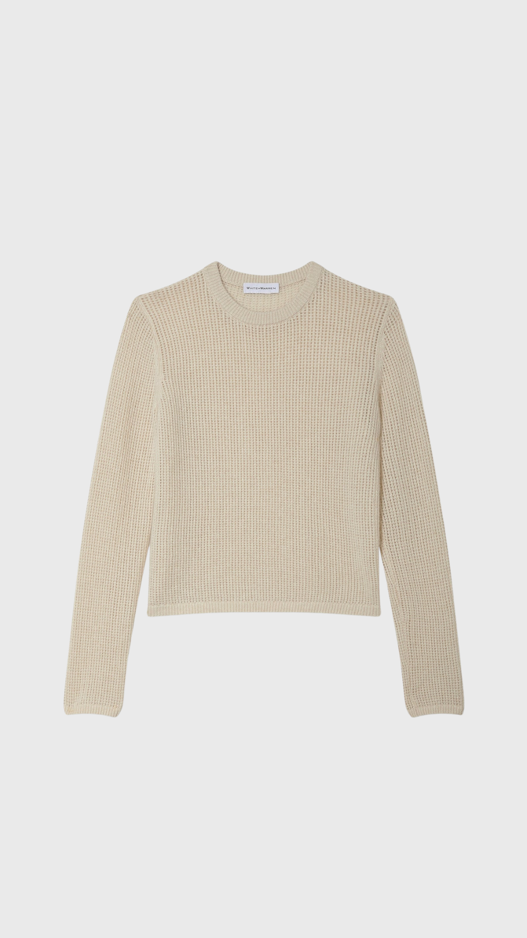 White + Warren Waffle Mesh Top in Natural Heather
