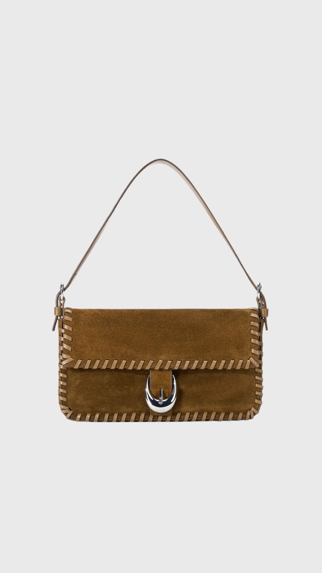 Staud Harlow Suede Bag in Cigar