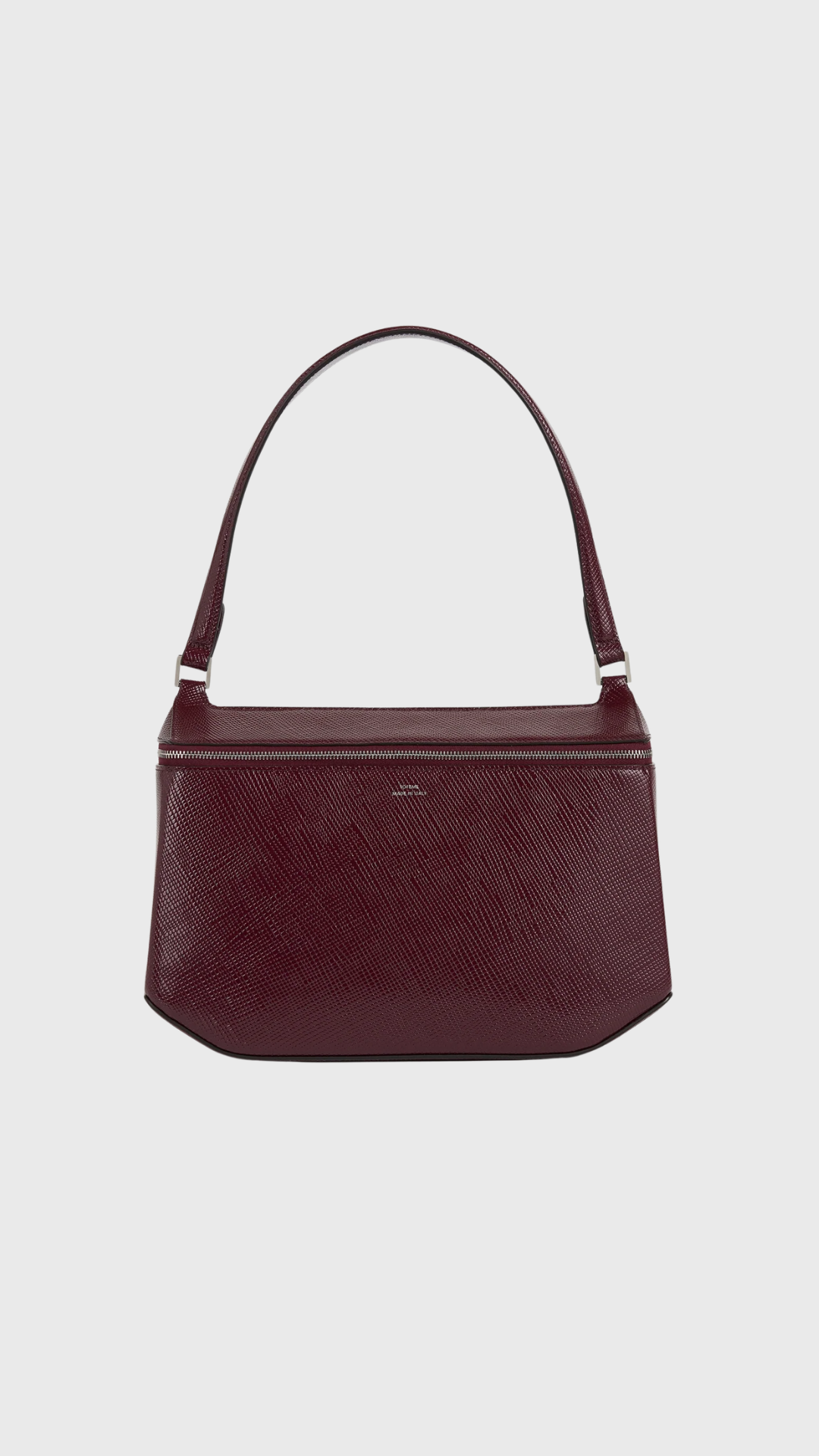 Toteme Clip Palmellato Patent Shoulder Bag in Cherry