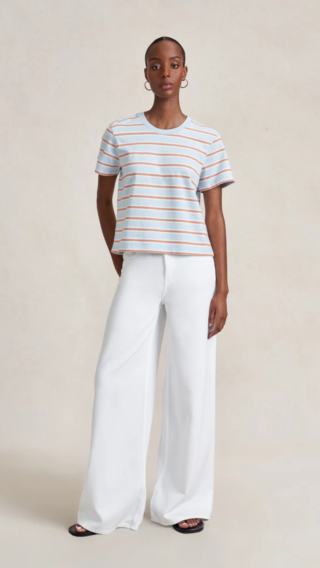 La Ligne Striped Mol Tee in Sky Blue Multi