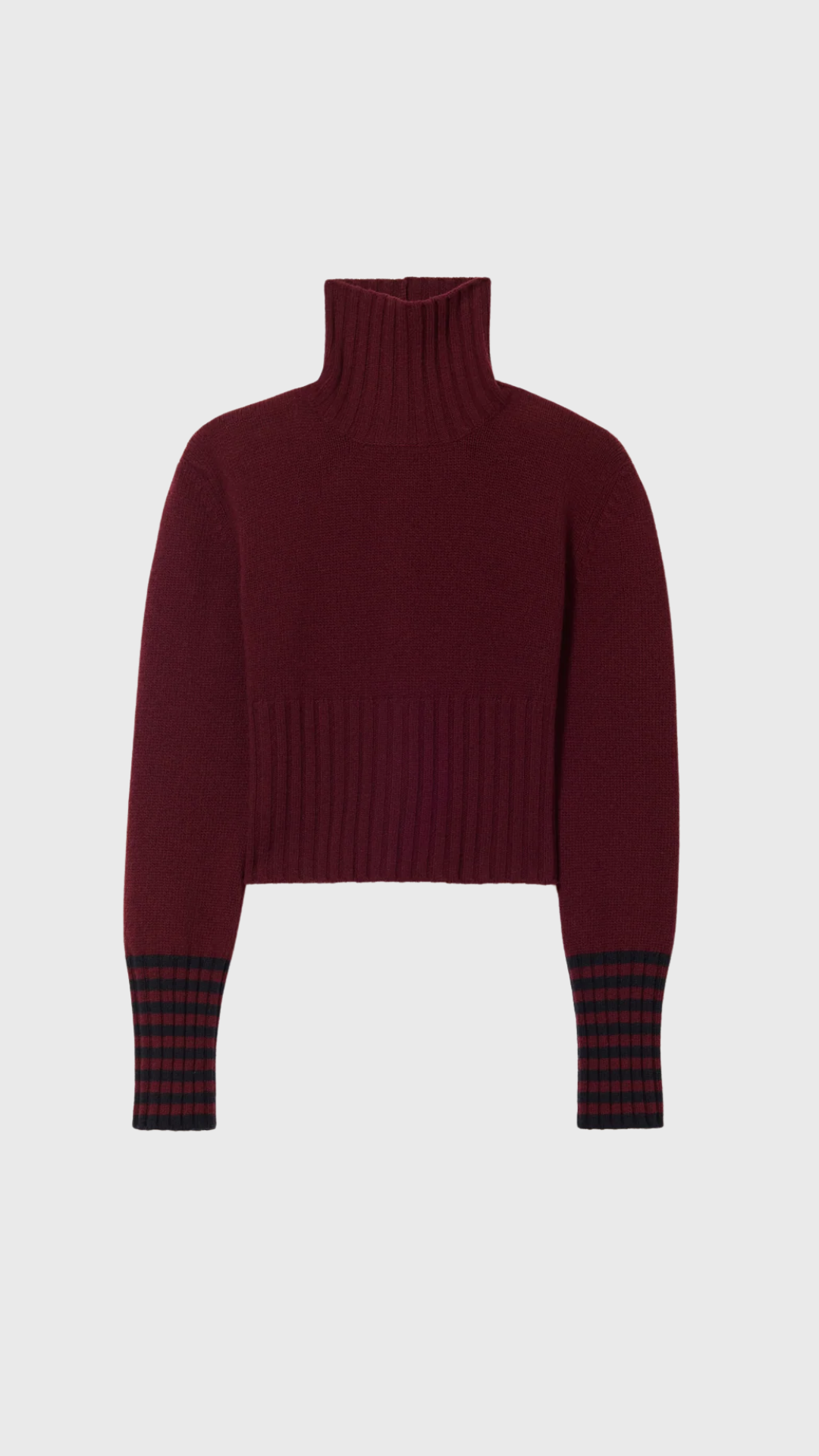 Plan C L/S Turtleneck Knit in Blue Burgundy