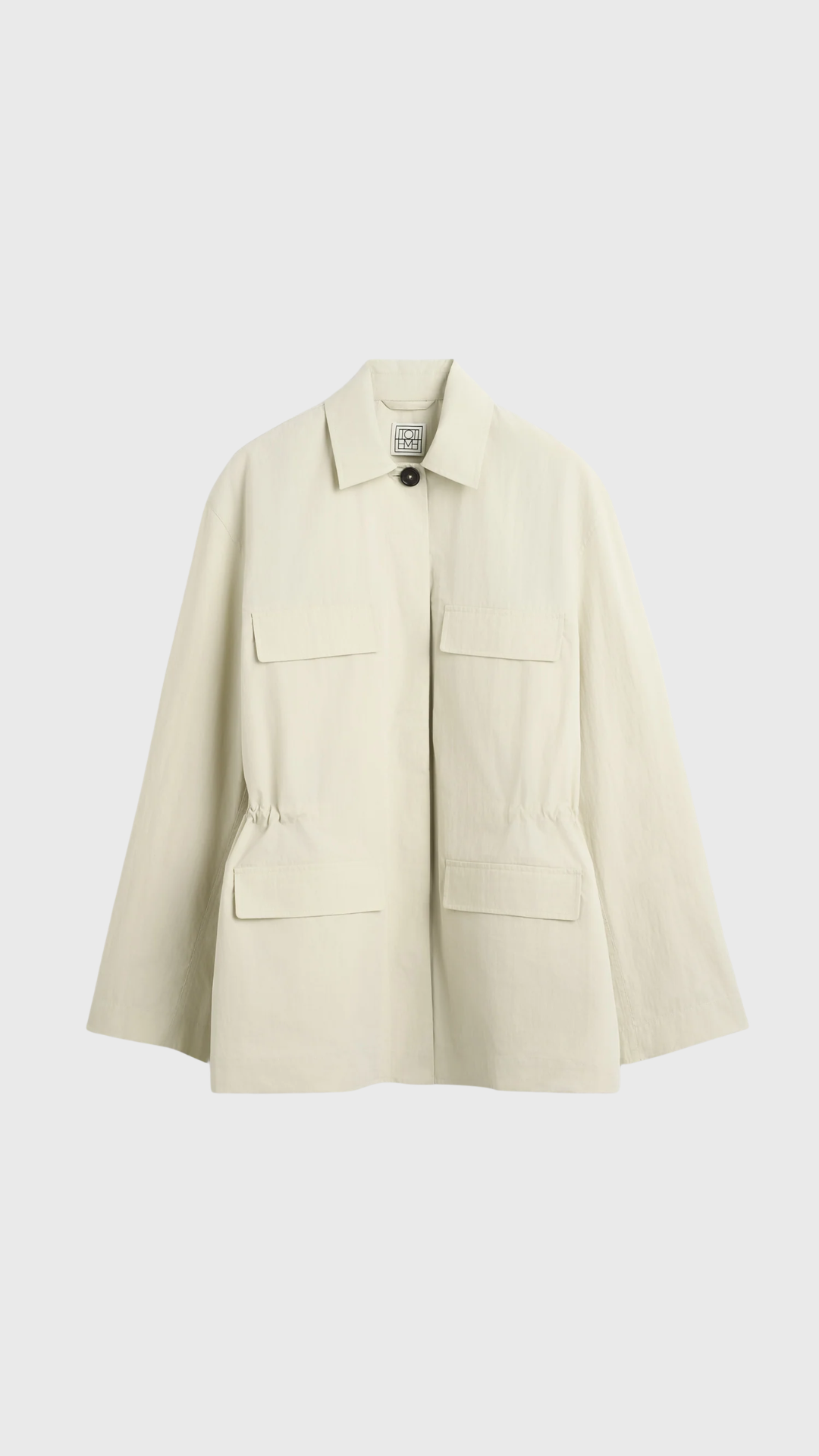 Toteme Collared Drawstring Jacket in Oyster