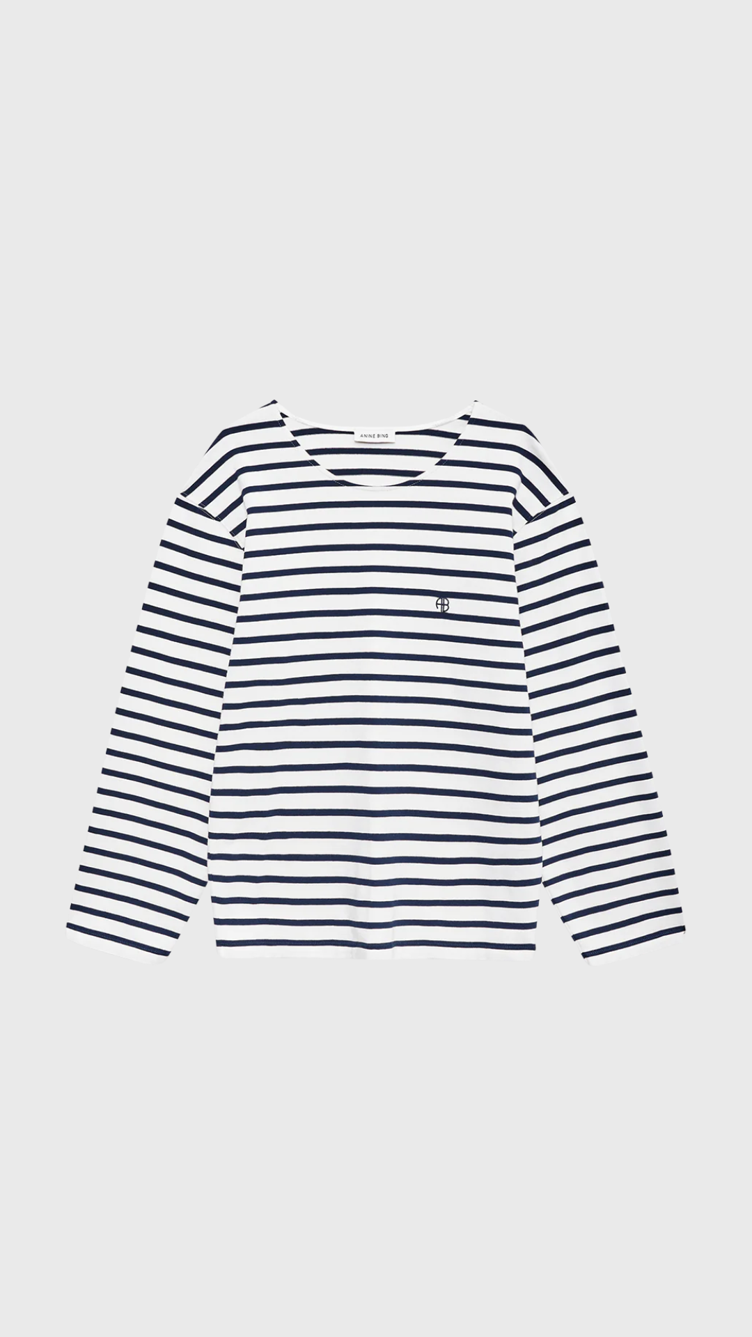 Anine Bing Newton Tee in Navy Stripe