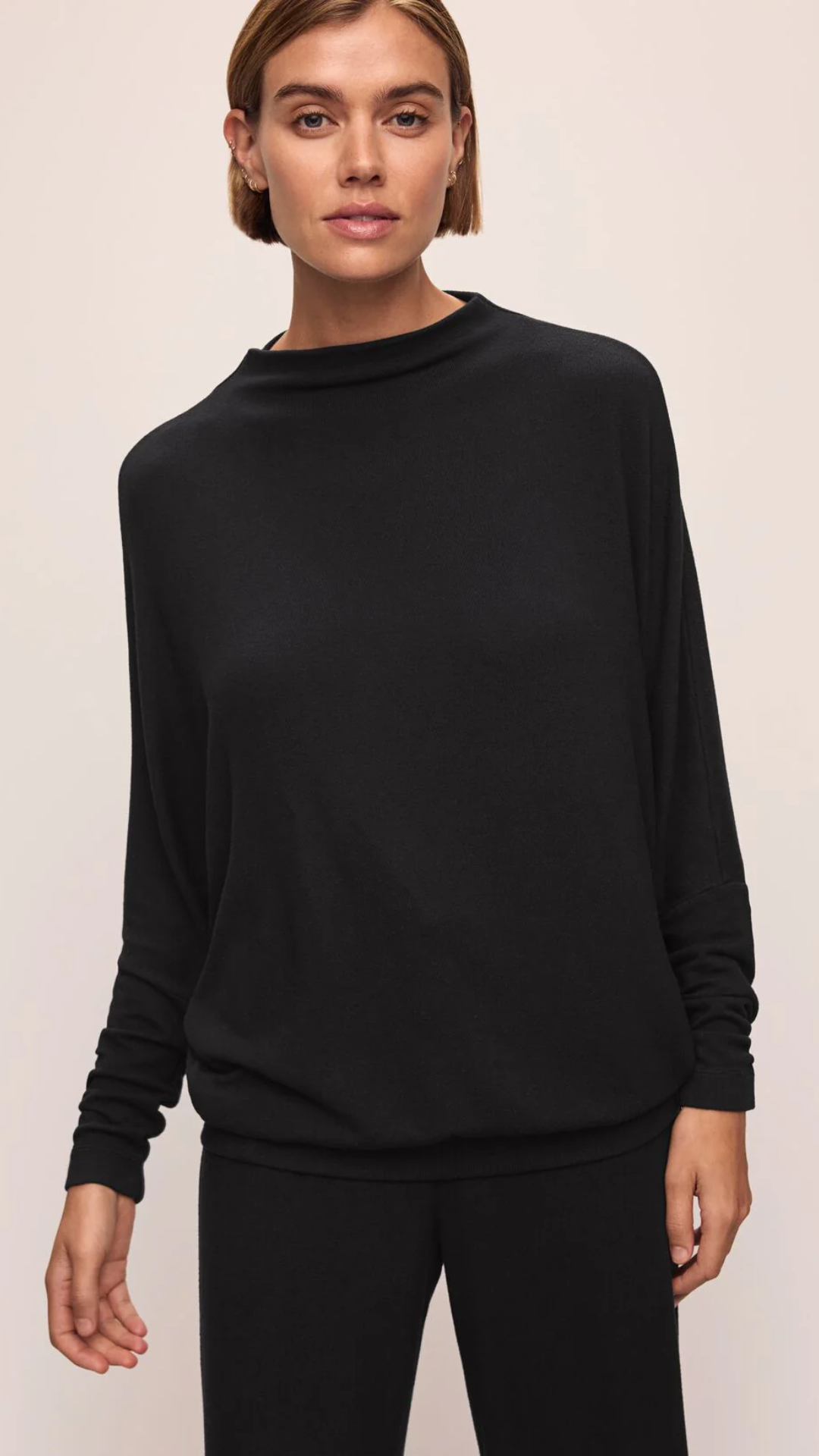 Eberjey Cozy Mock Neck Pullover in Black