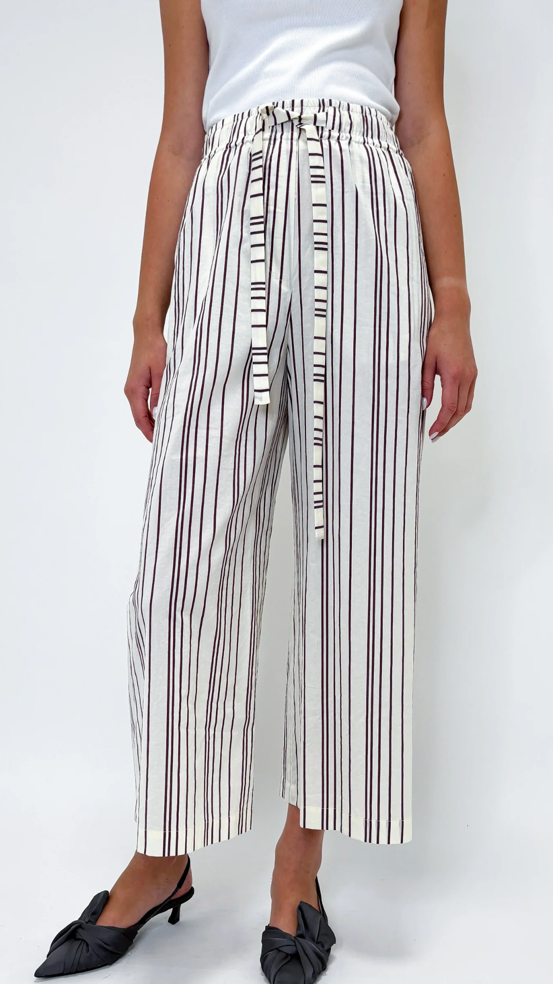 Odeeh Stripe Pant in Burgundy