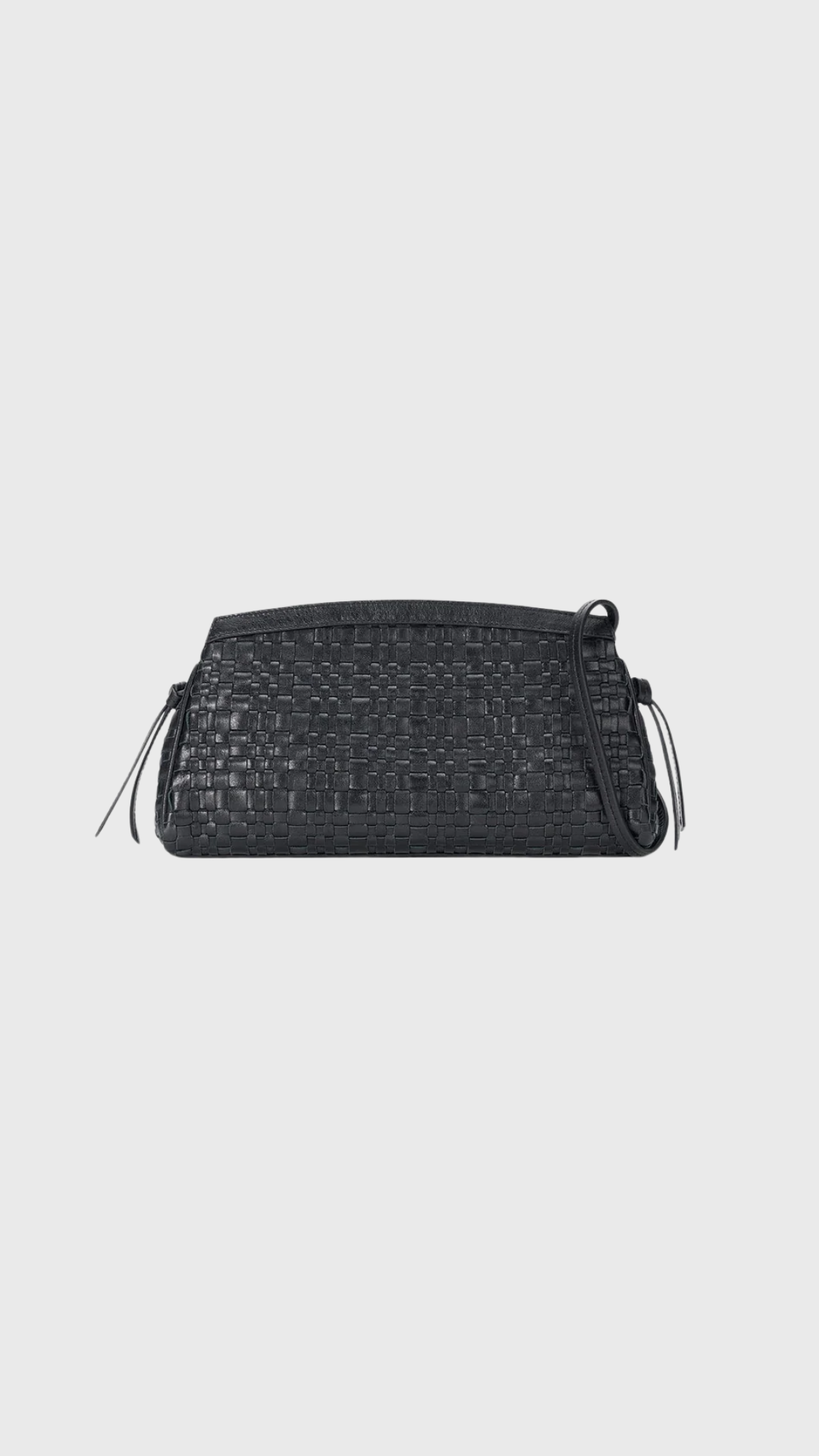 STAUD Maude Convertible Clutch in Black Woven