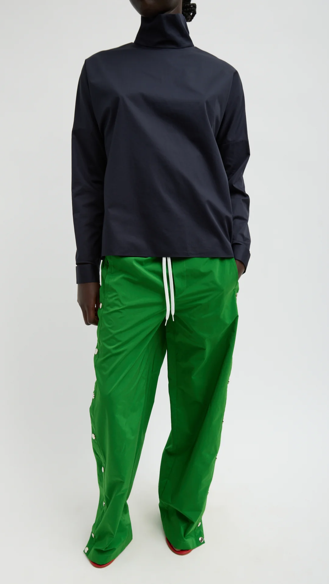 Tibi Nylon Snap On Jogger