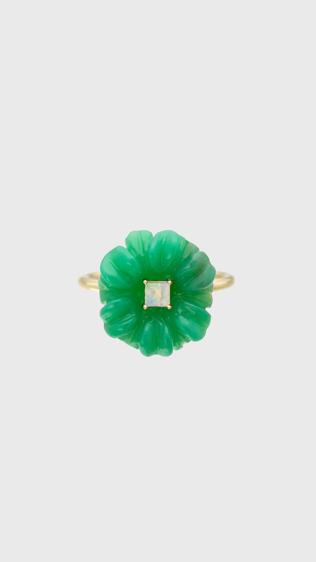 Aliita Blossom Carre Chrysoprase + Opal Ring