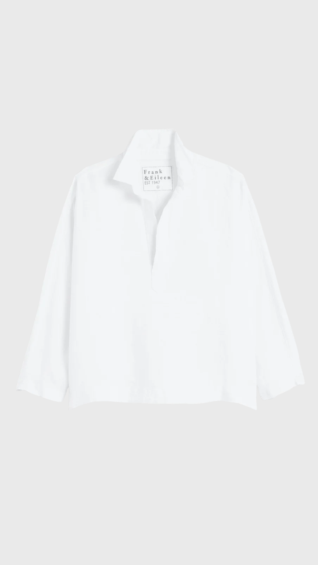 Frank & Eileen Gabi Popover Shirt in White Linen