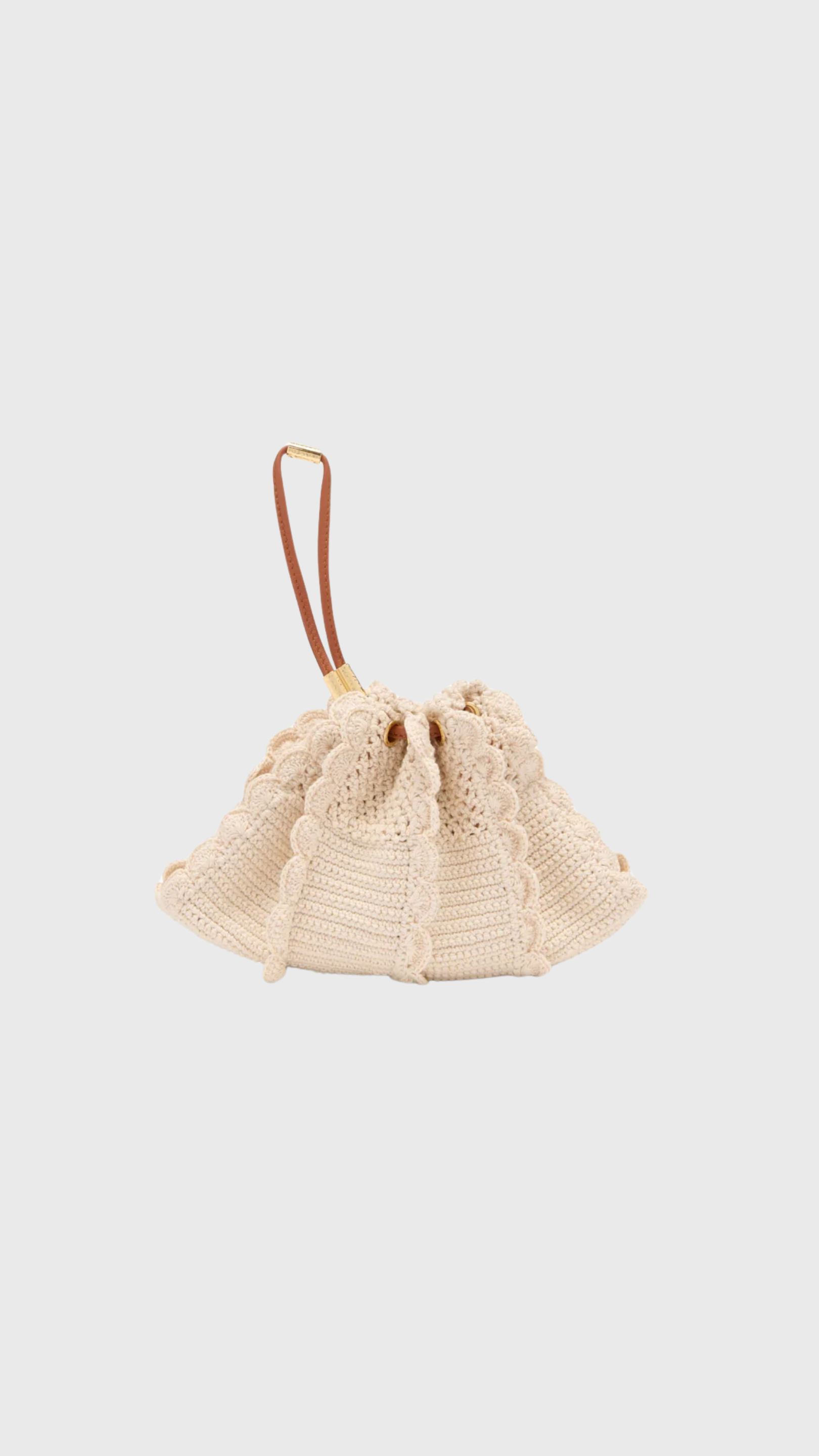 Ulla Johnson Adria Small Crochet Crossbody in Cowrie