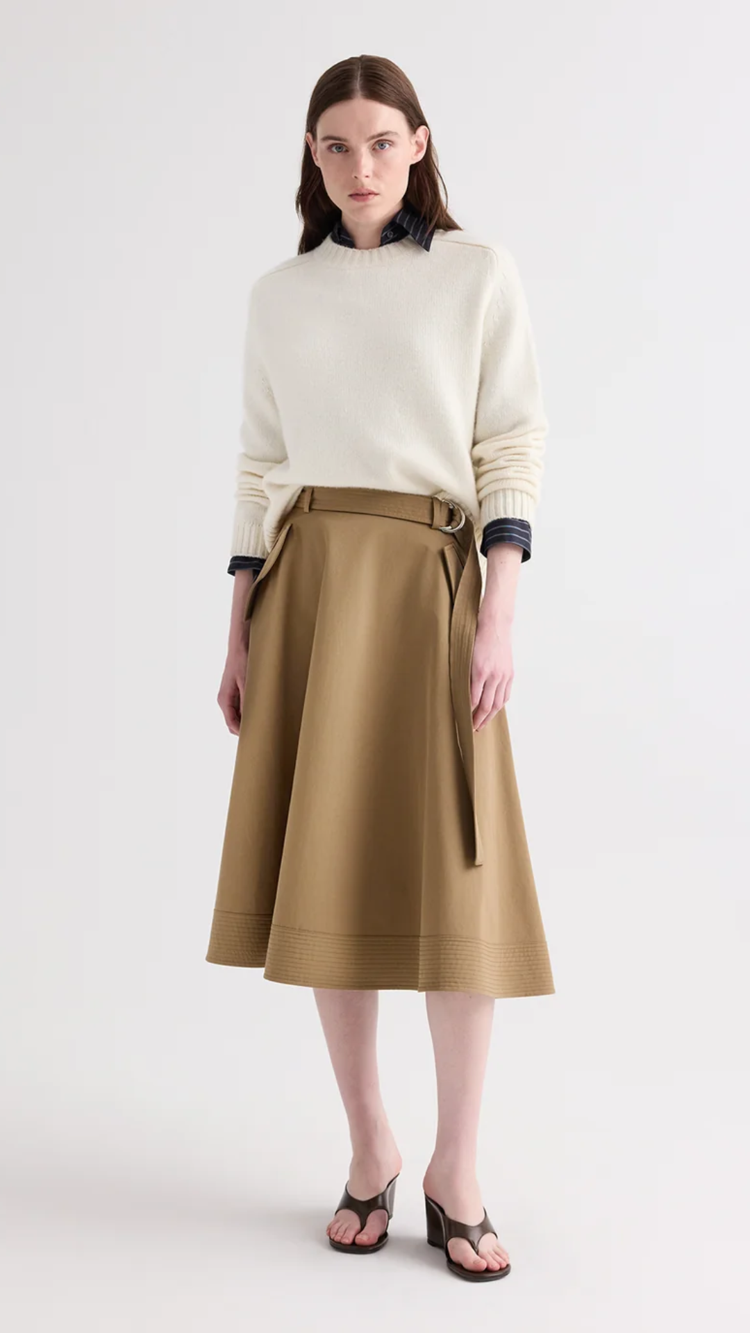 TWP Pure Intentions Skirt in British Khaki