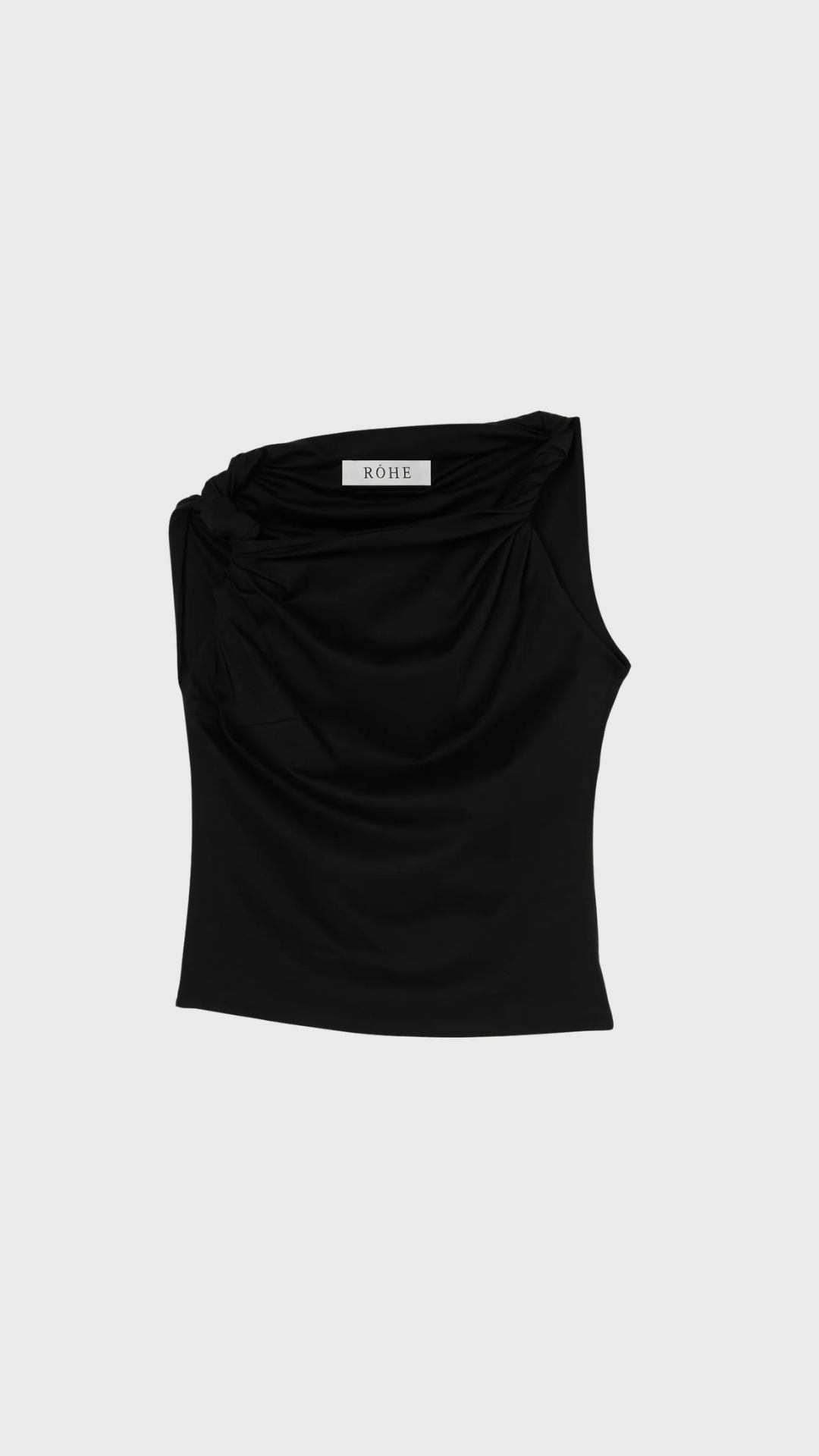 Róhe Sculptural Cotton Silk Top in Black