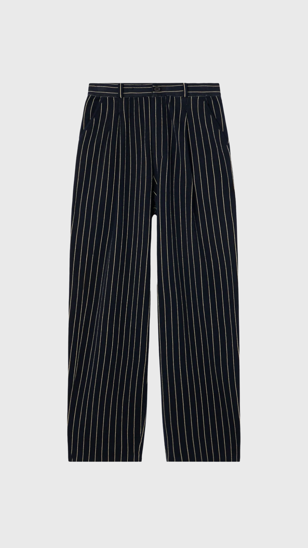 Guest In Residence Pinstripe Carpenter Pant in Navy/ Butter