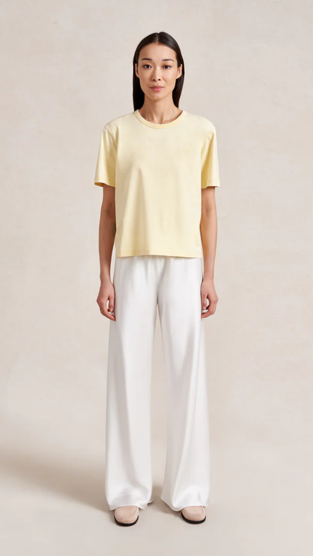 La Ligne Short Sleeve Boyfriend Tee in Butter