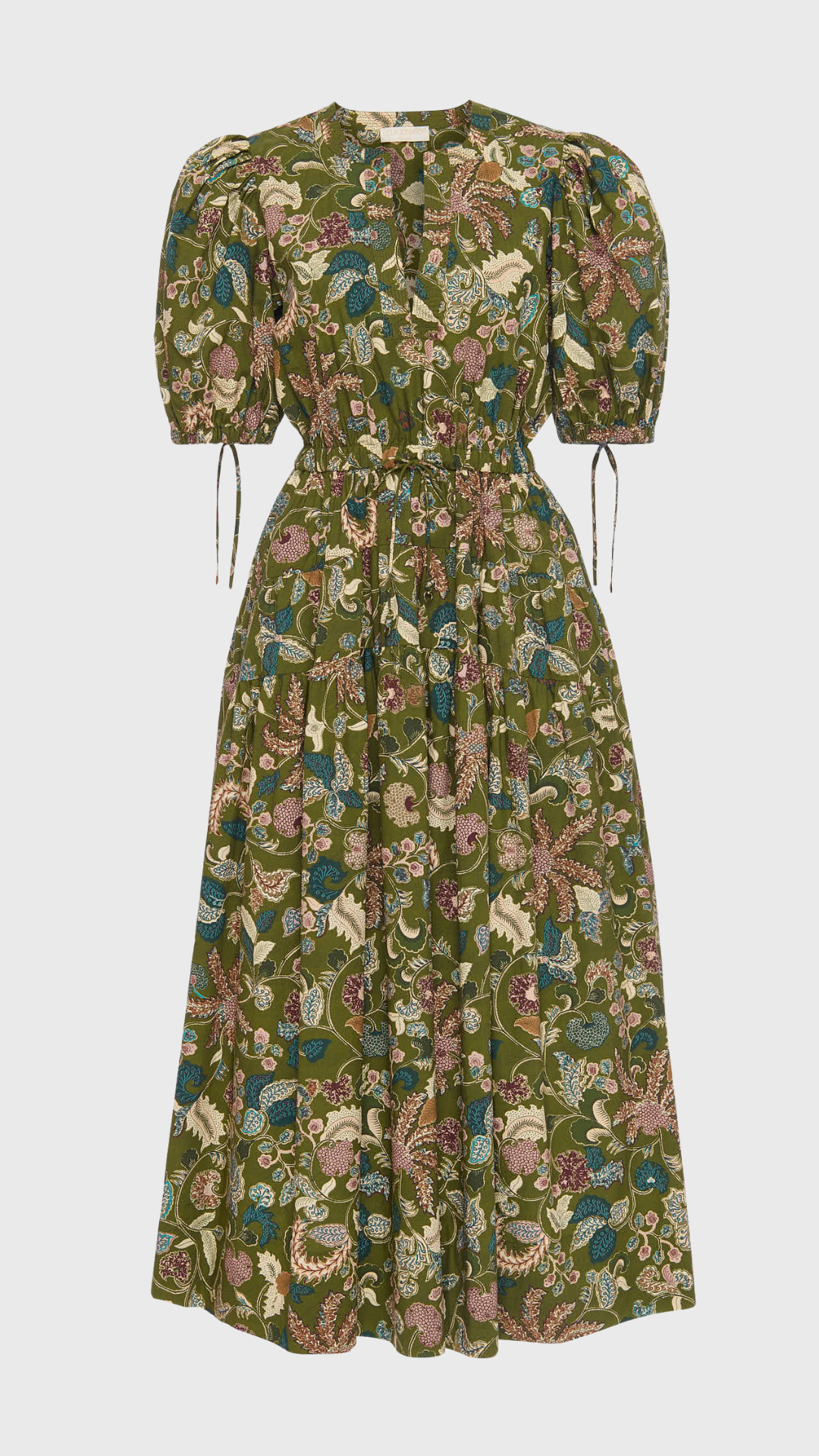 Ulla Johnson Adriana Short Sleeve Midi Dress in Lichen