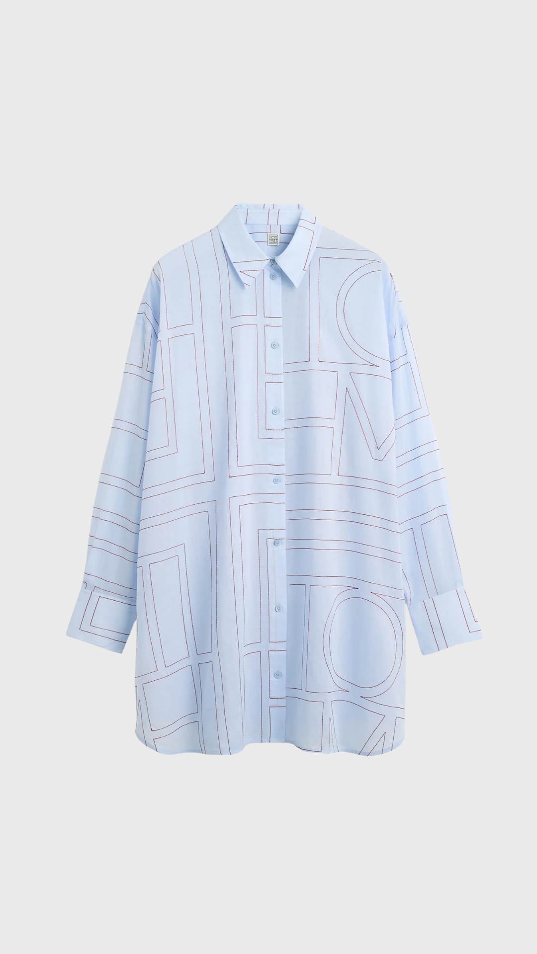 Toteme Long Summer Shirt in Sky/Red