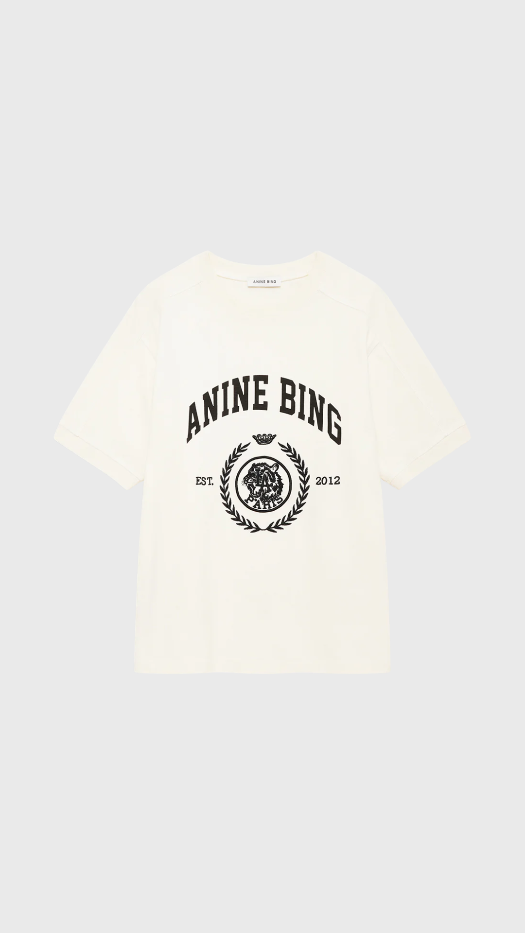 Anine Bing Jaylin Tee Collegiate in Washed Cream