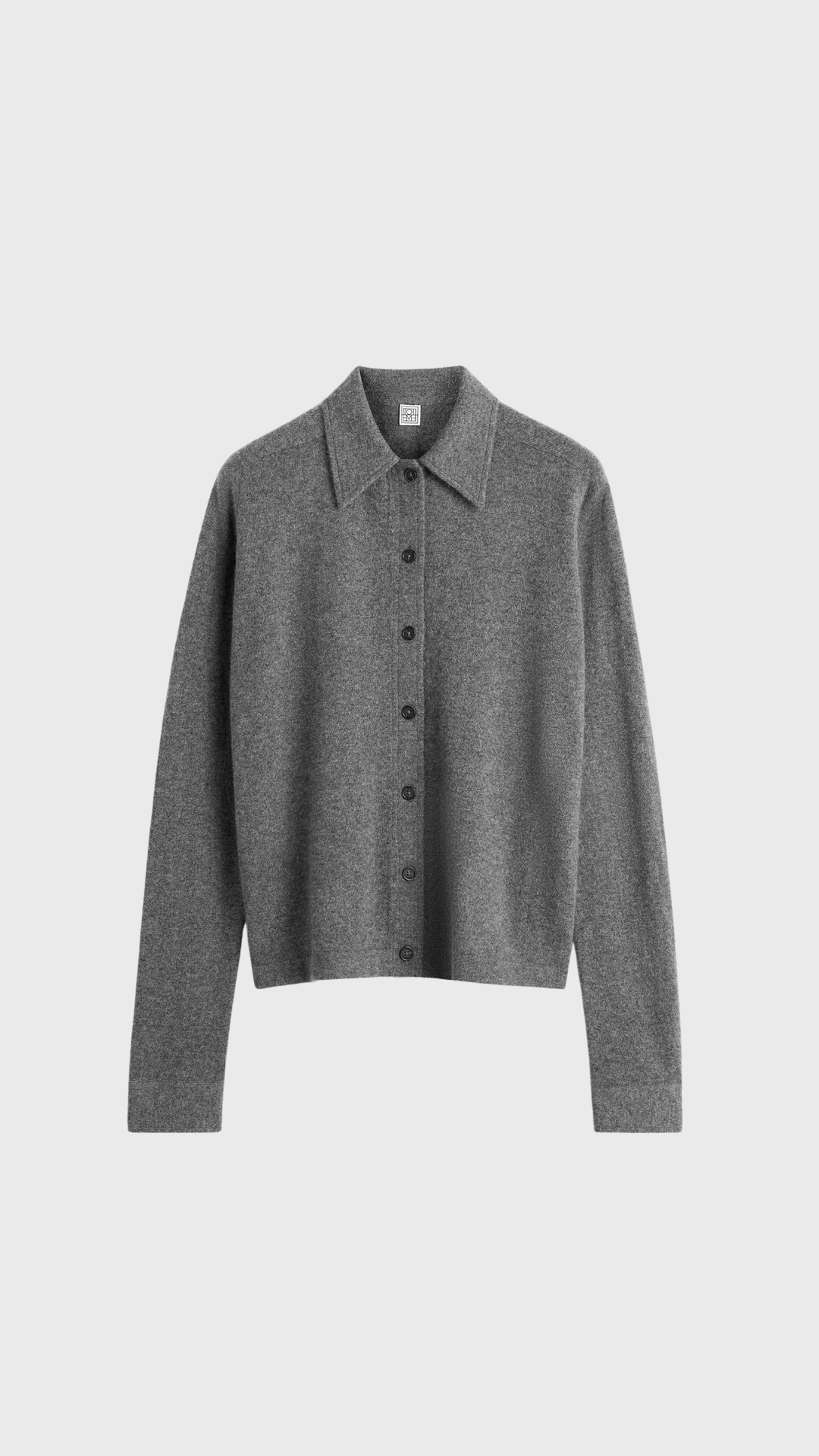 Toteme Raglan-Sleeve Cashmere Cardigan in Dark Grey Melange