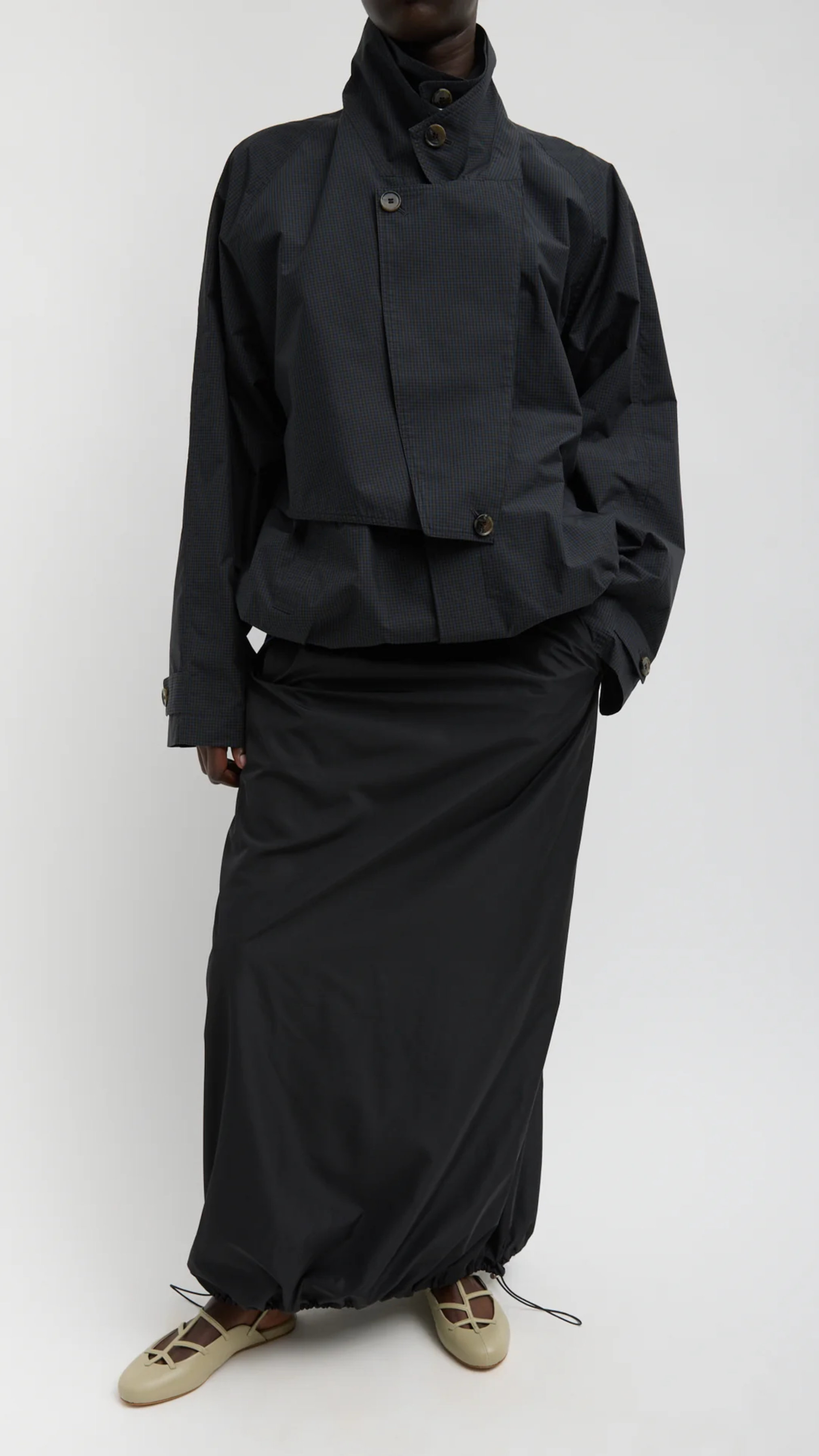 Tibi Charles Menswear Trench Anorak in Navy Multi