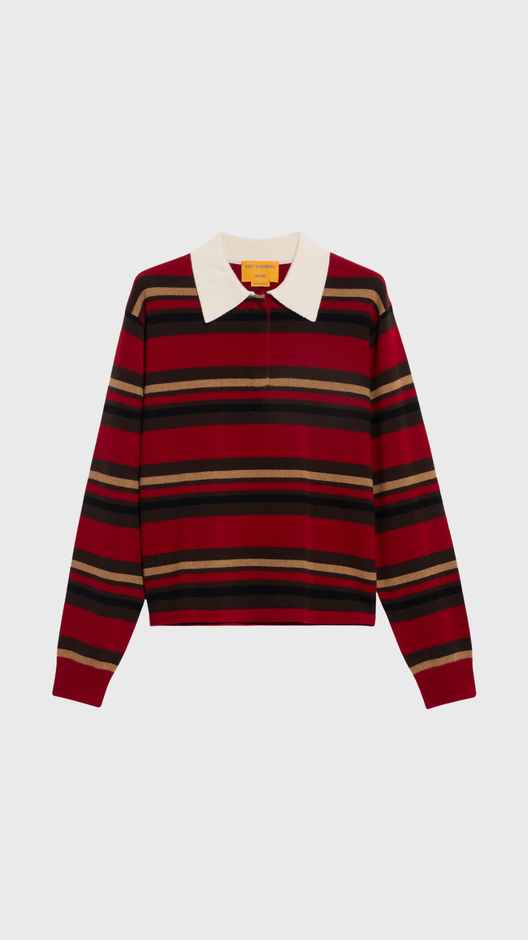 Guest in Residence Cropped Rugby Sweater in Ruby
