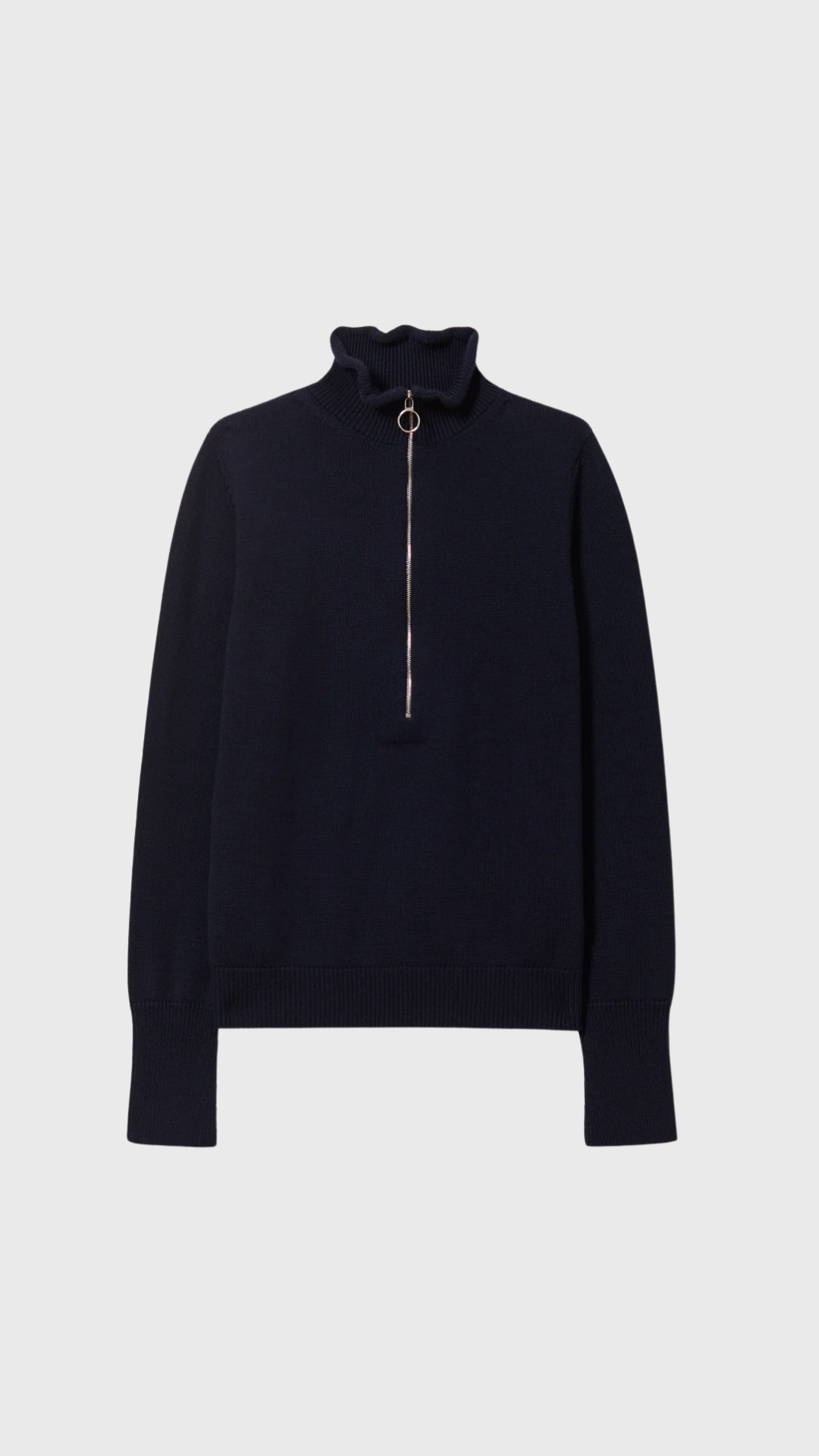 Plan C L/S Polo Shirt with Zipper in Dark Blue