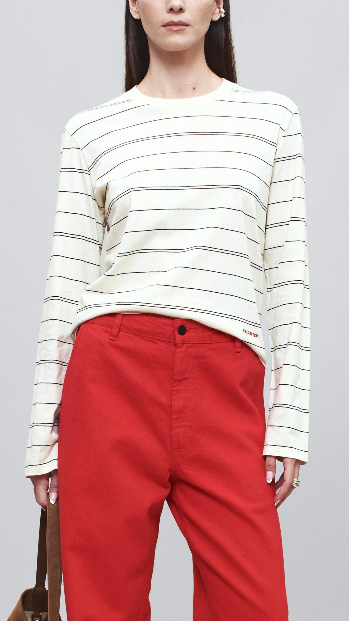 Kallmeyer Wynn Long Sleeve in Ivory & Black Multi Stripe