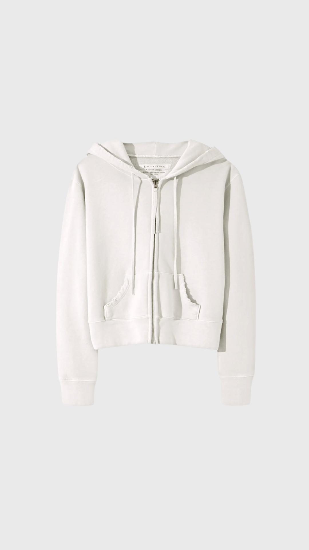 Nili Lotan Callie Zip Up Hoodie in Chalk