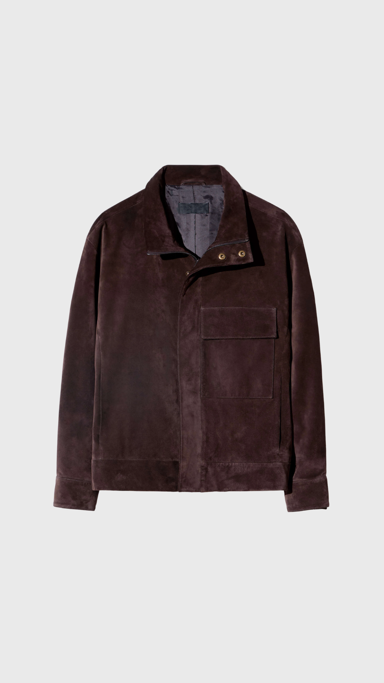 Nili Lotan Cirque Suede Jacket in Chocolate Brown