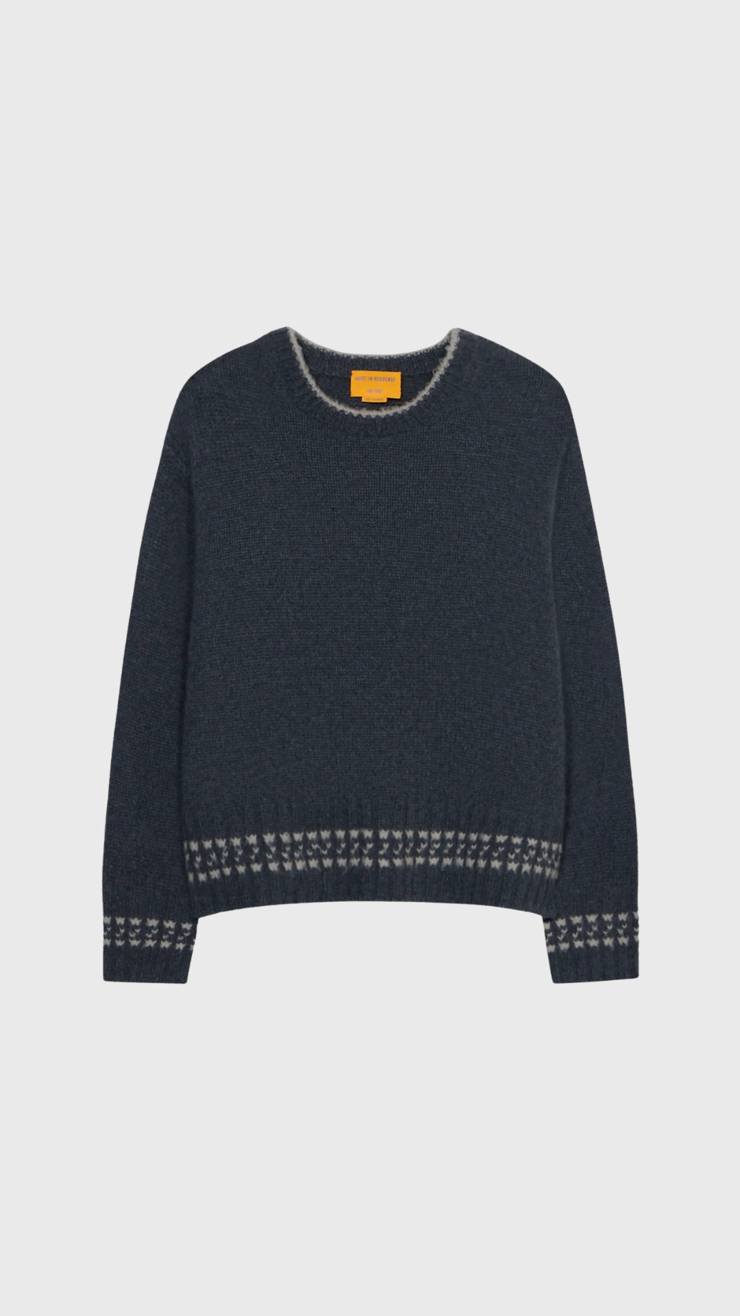 Guest in Residence Tipped Cozy Crew Sweater in Charcoal