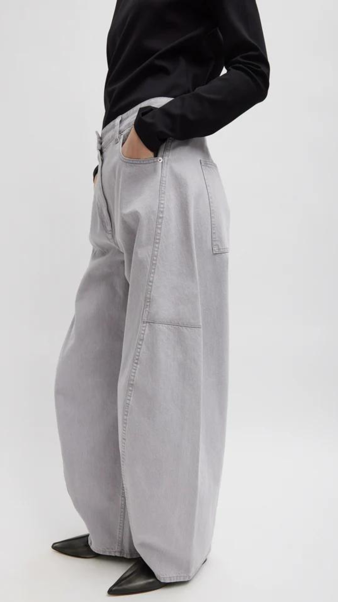 Tibi Grey Denim Sid Jean