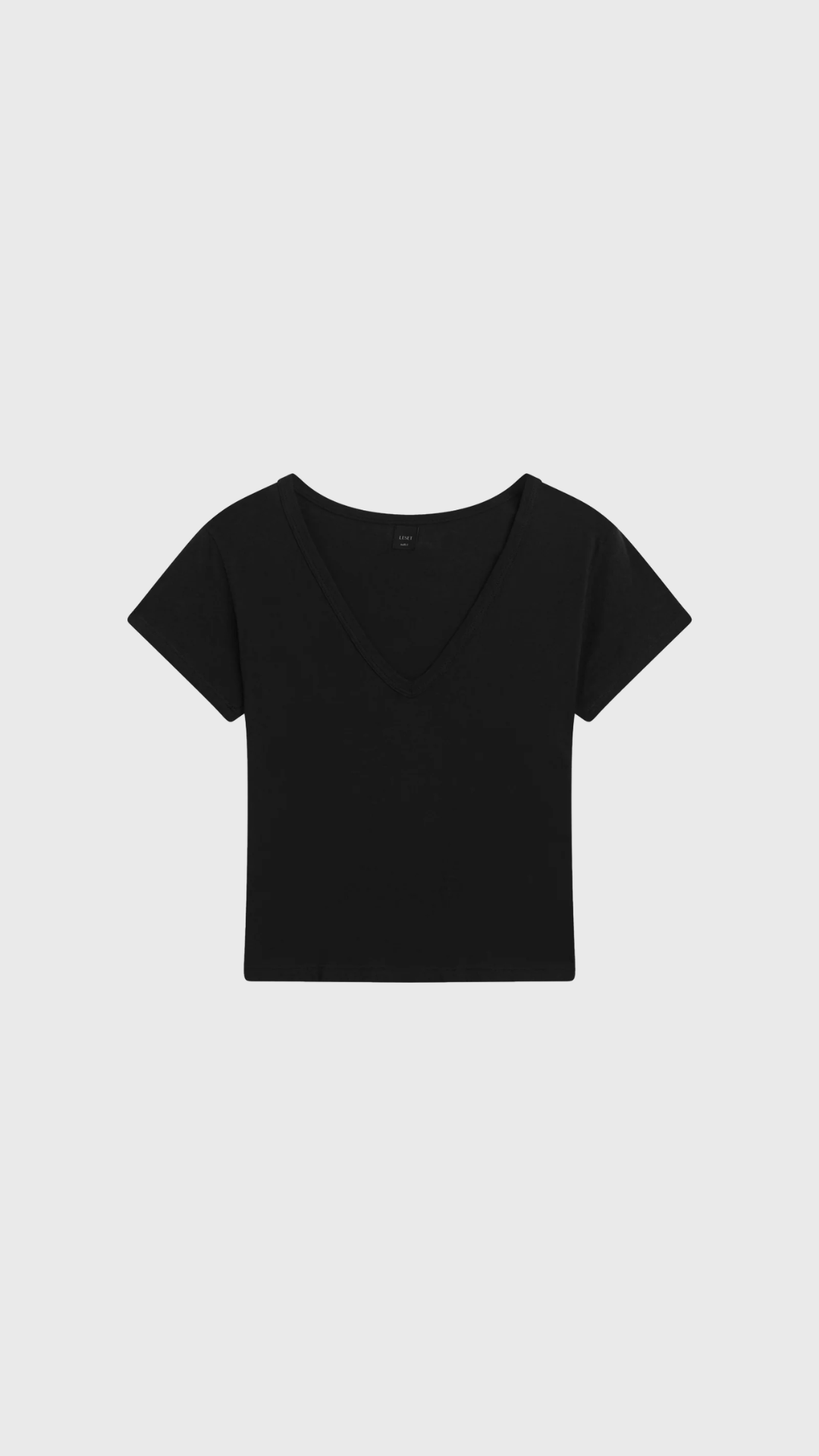 Leset The Margo V-Neck Tee in Black