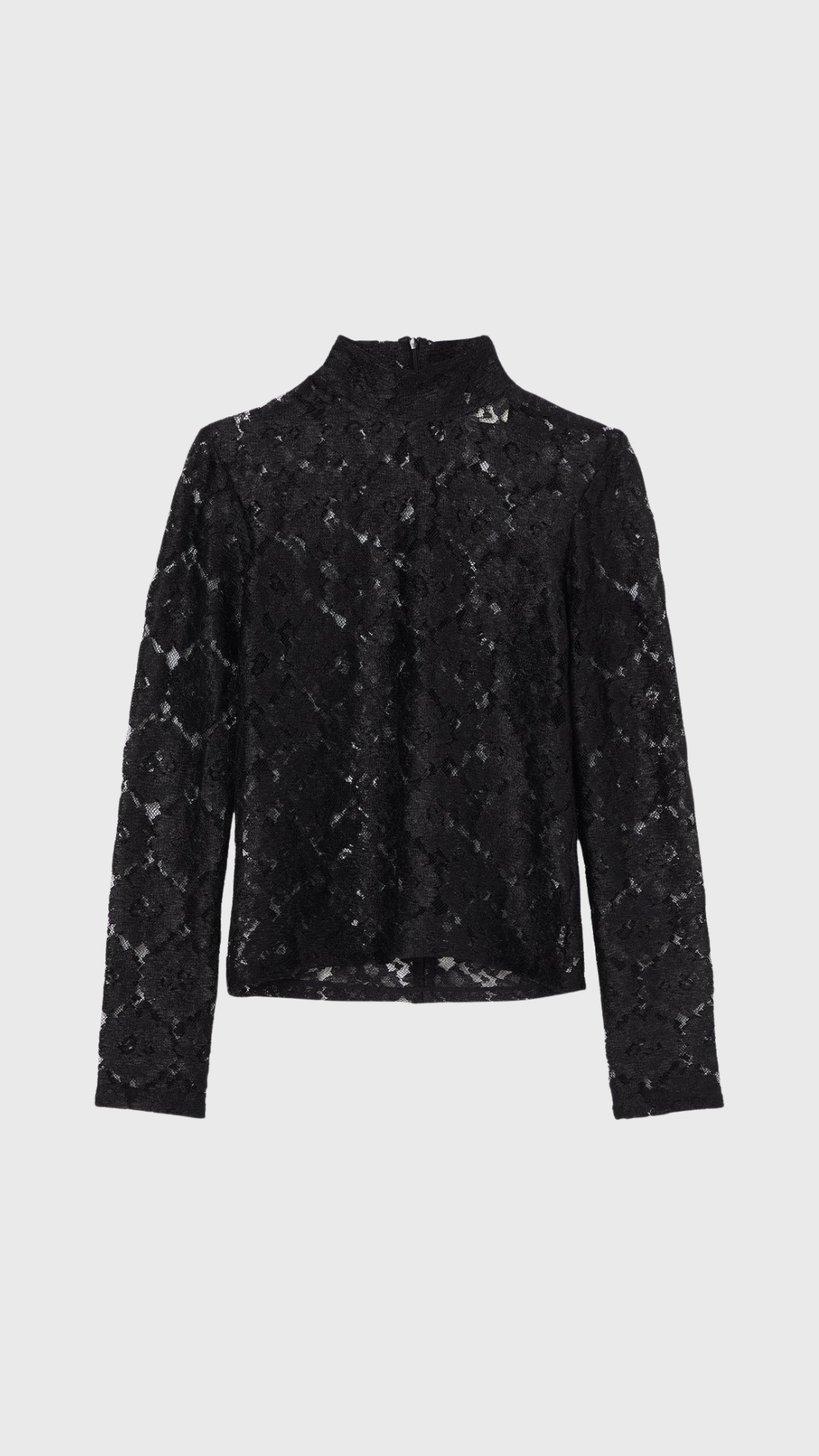 Rohe Lace Turtleneck Top in Black