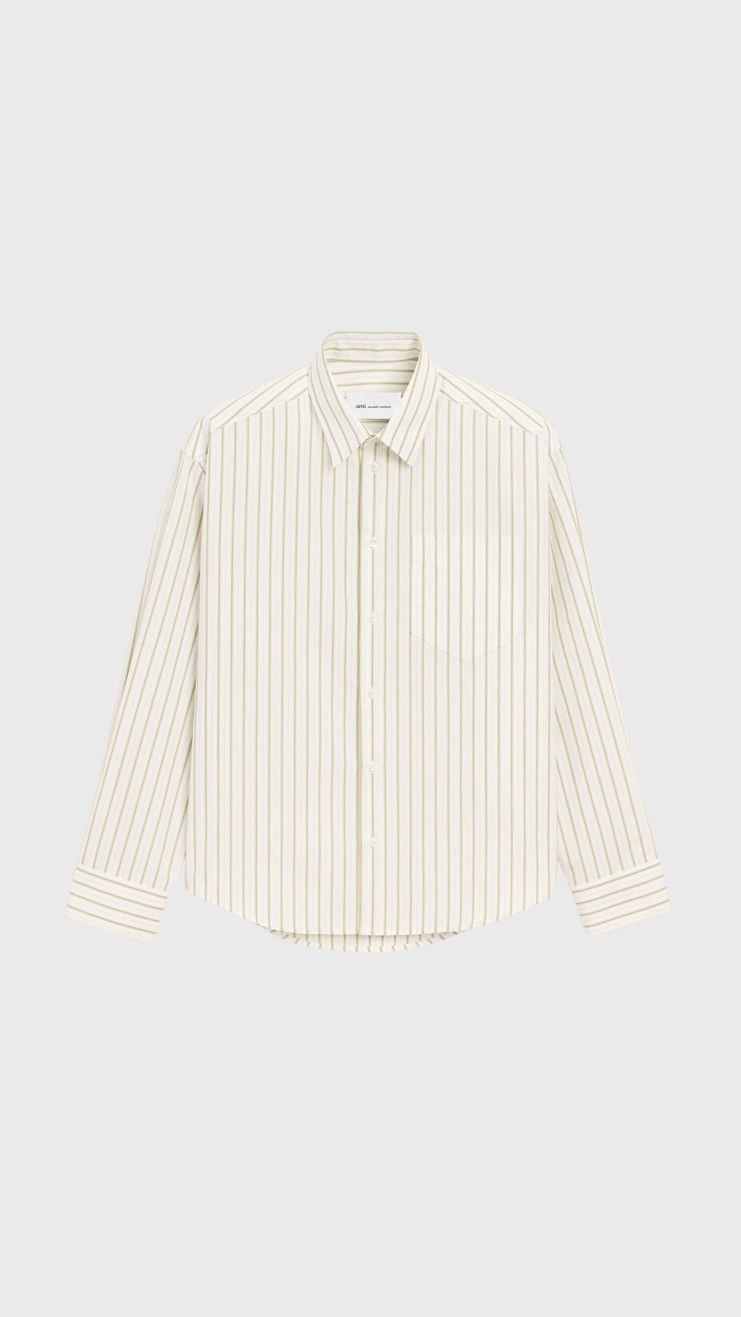 AMI Embossed Ami de Coeur Shirt in White/Matcha