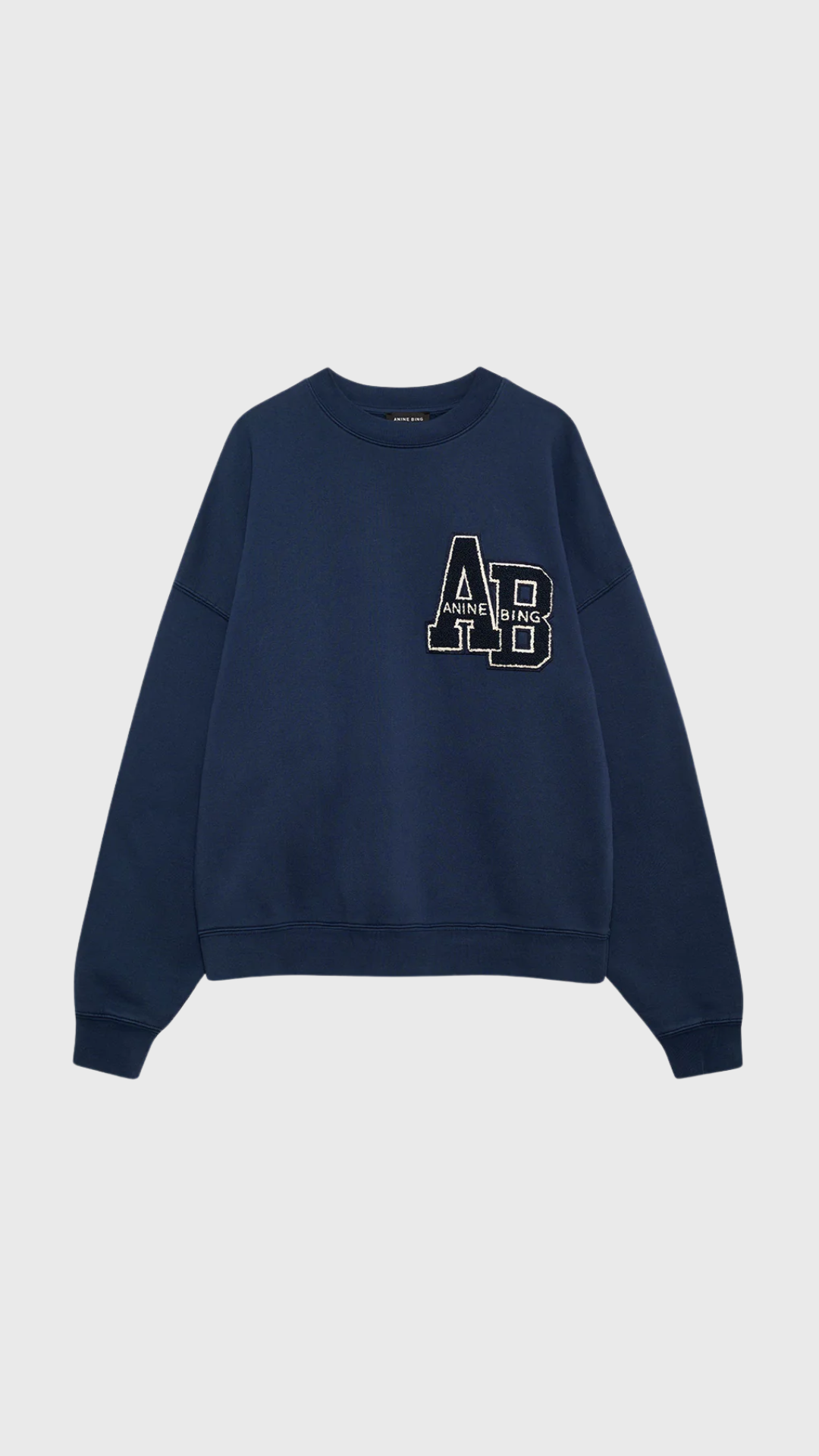 Anine Bing Miles Oversized Sweatshirt Letterman in Dark Blue