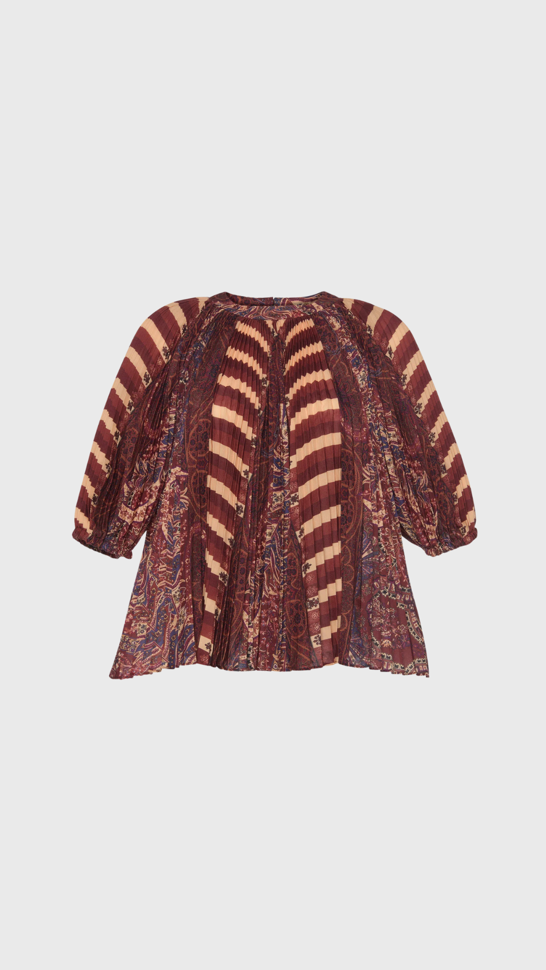 Ulla Johnson Dafne Pleated Short Sleeve Blouse in Topaz