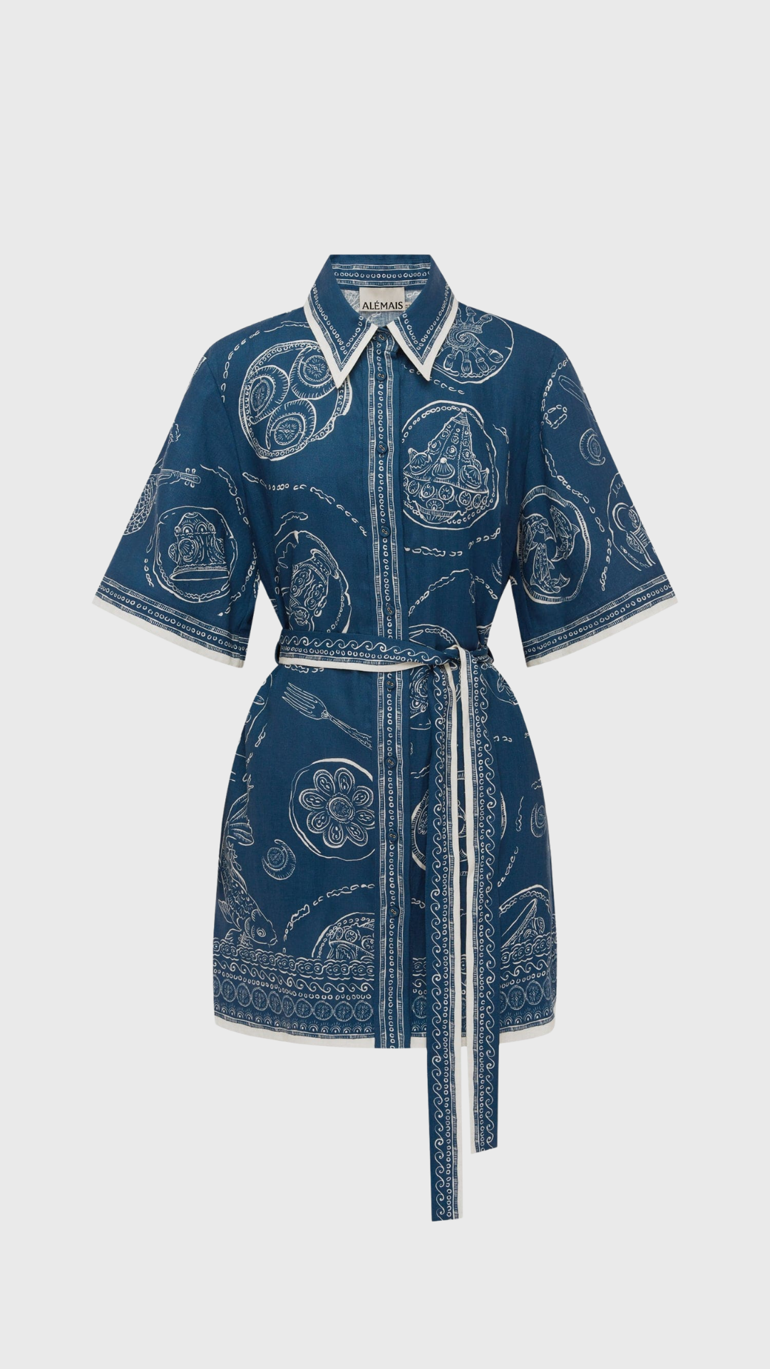 ALÉMAIS Lucky Mini Dress in Blue