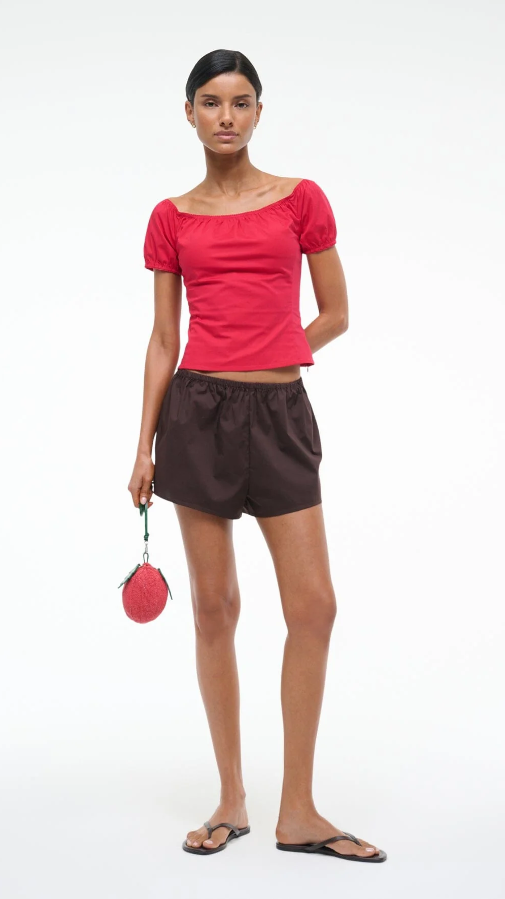 Staud Helene Top in Cherry