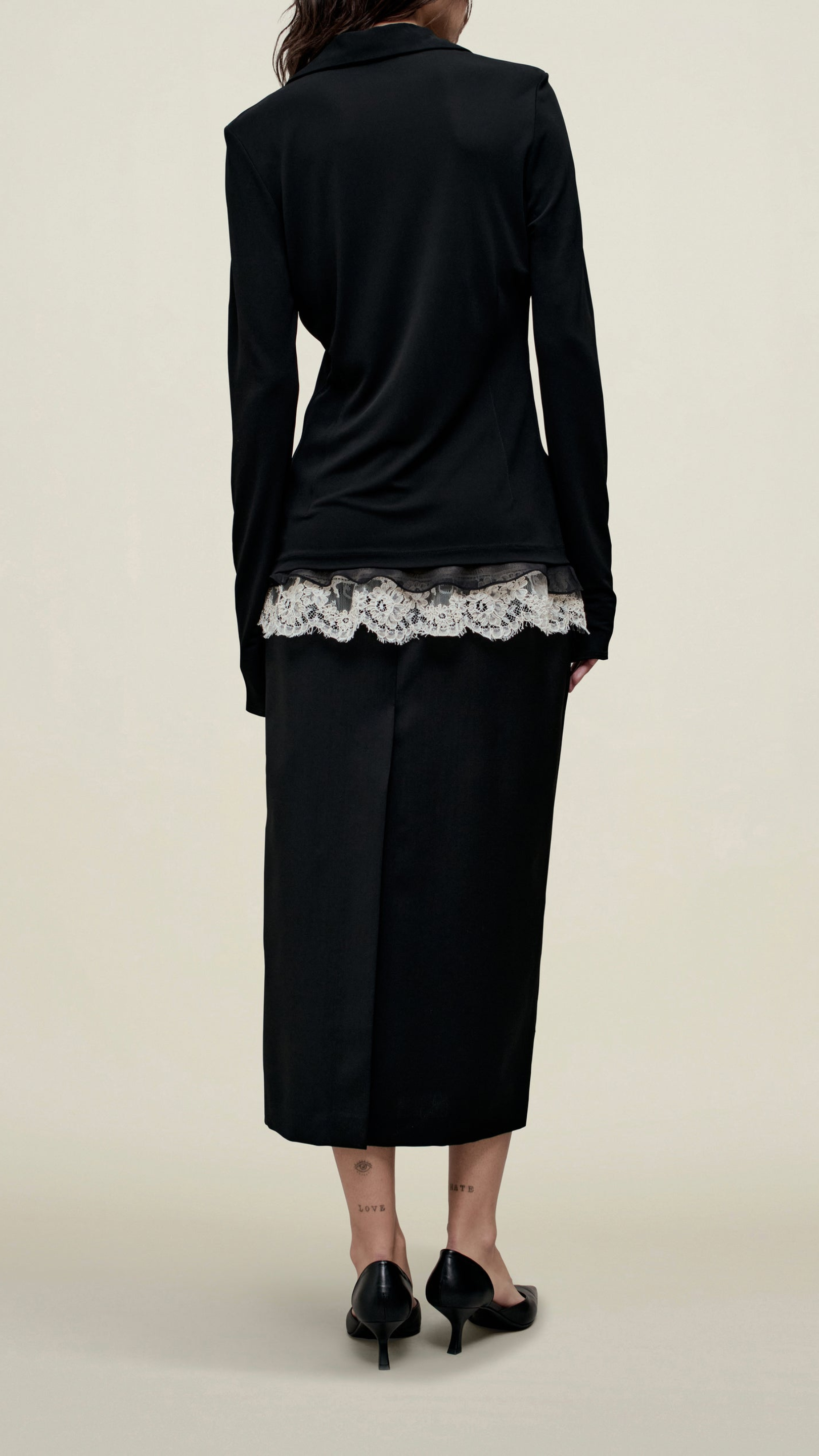 Kallmeyer Frankie Matte Jersey Button Down in Black