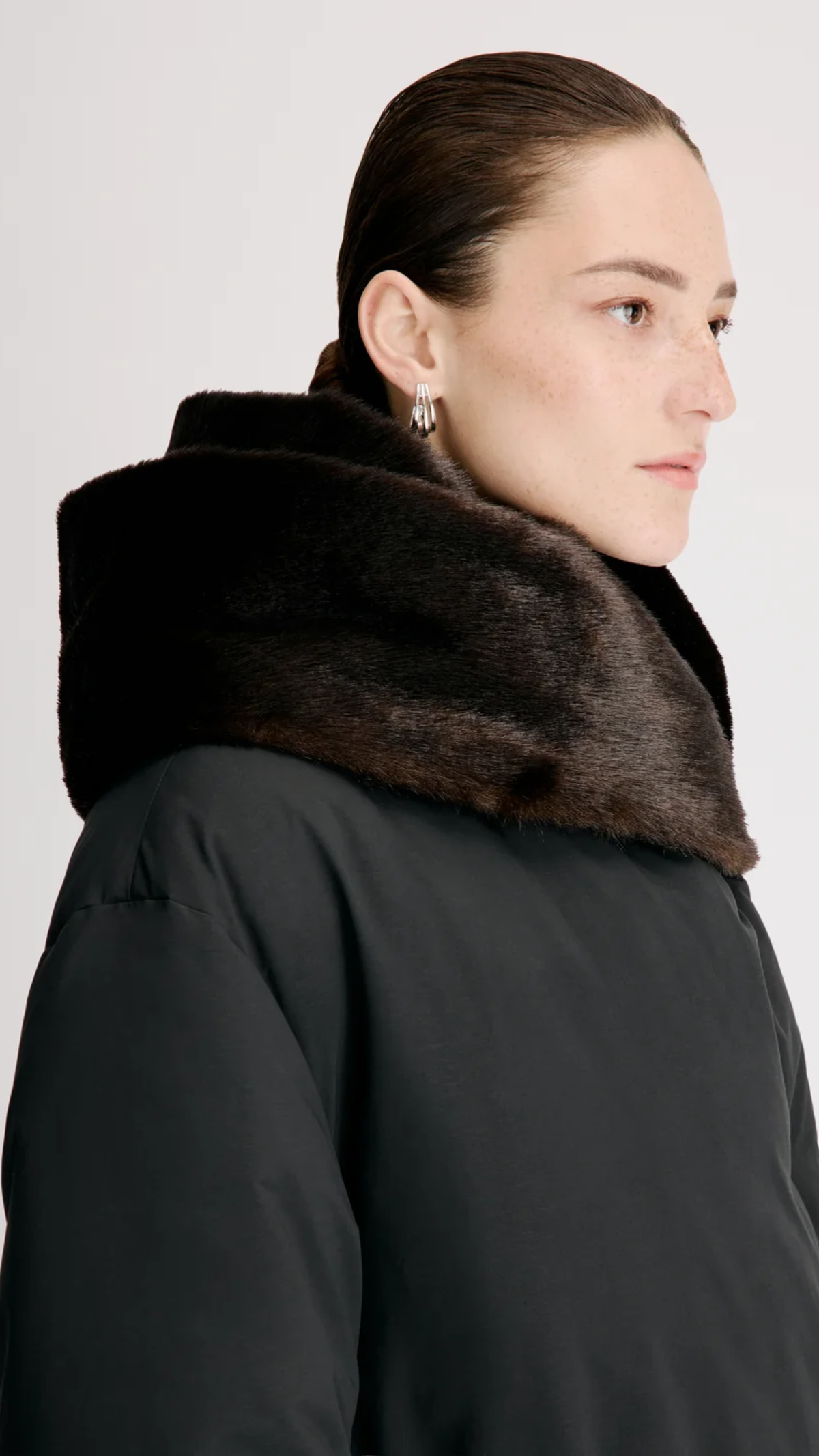 Loulou de Saison Darcy Puffer Coat in Black Grizzly