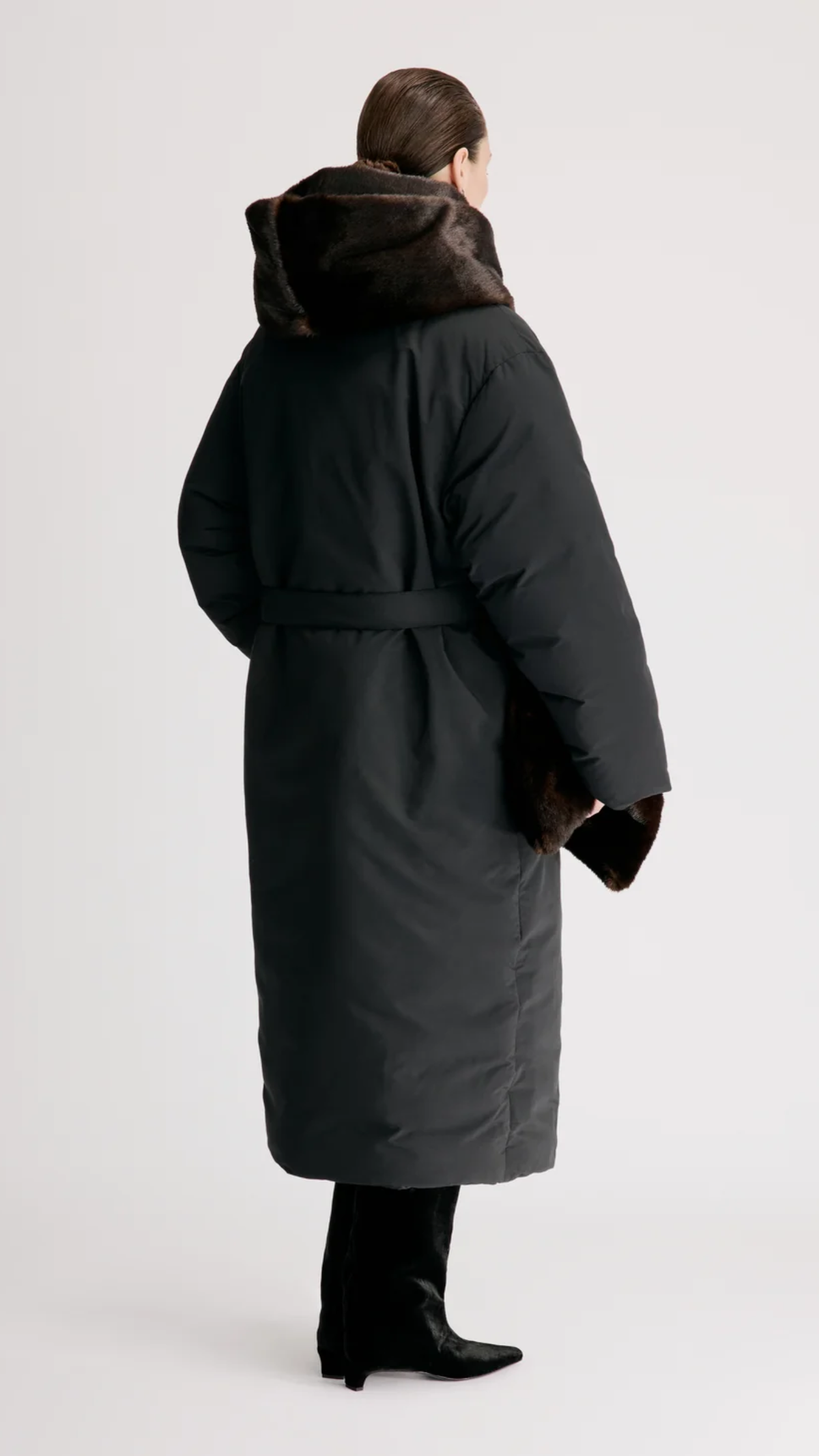 Loulou de Saison Darcy Puffer Coat in Black Grizzly