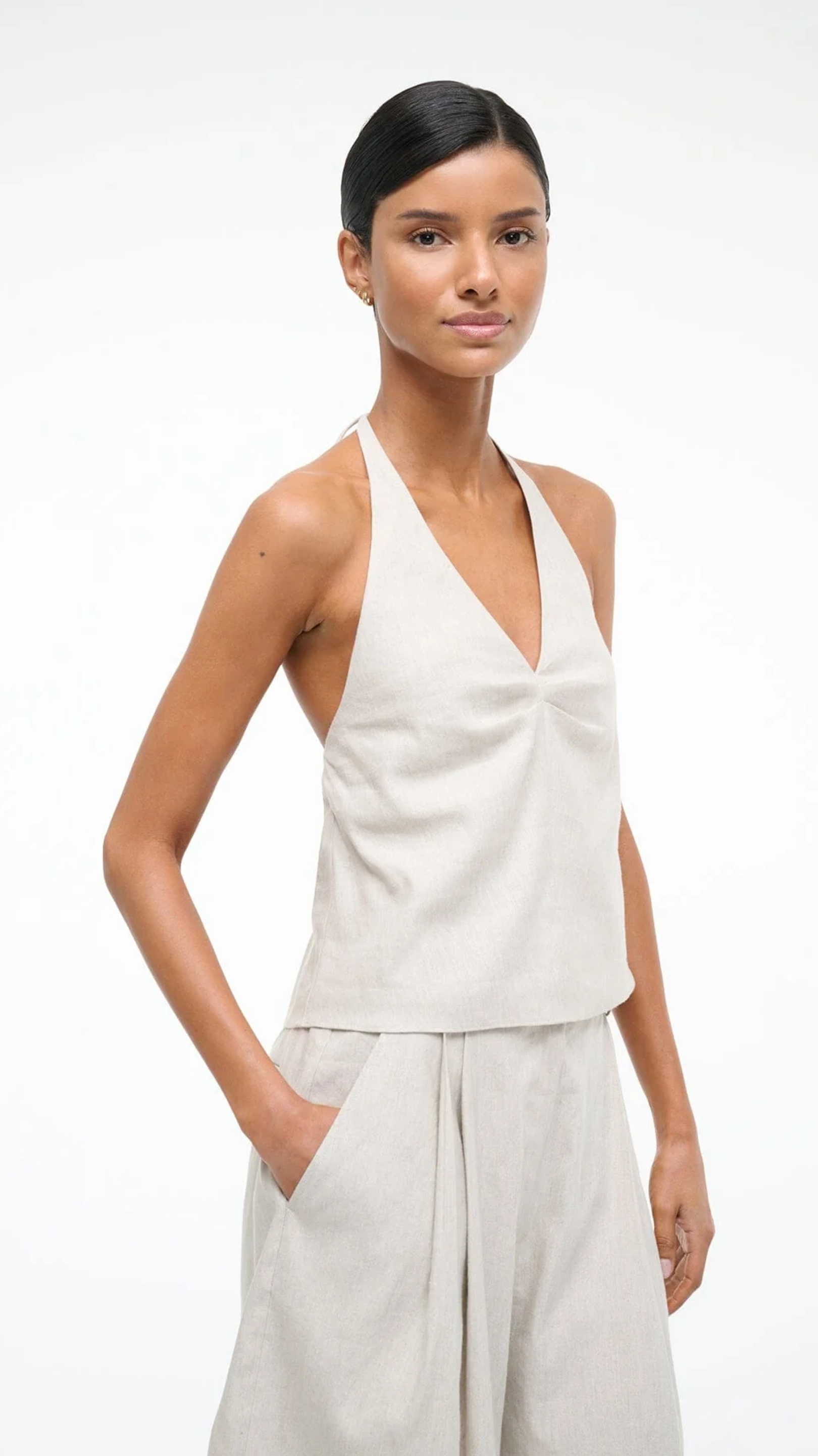 Staud Corso Linen Top in Natural