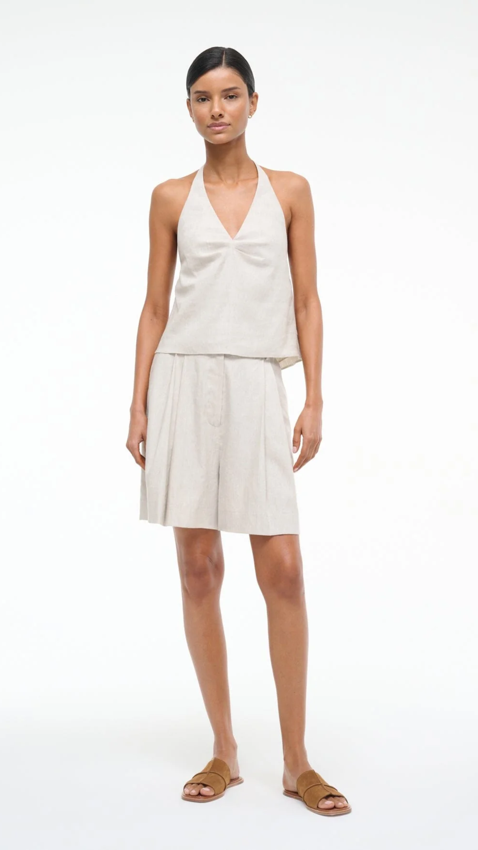 Staud Corso Linen Top in Natural
