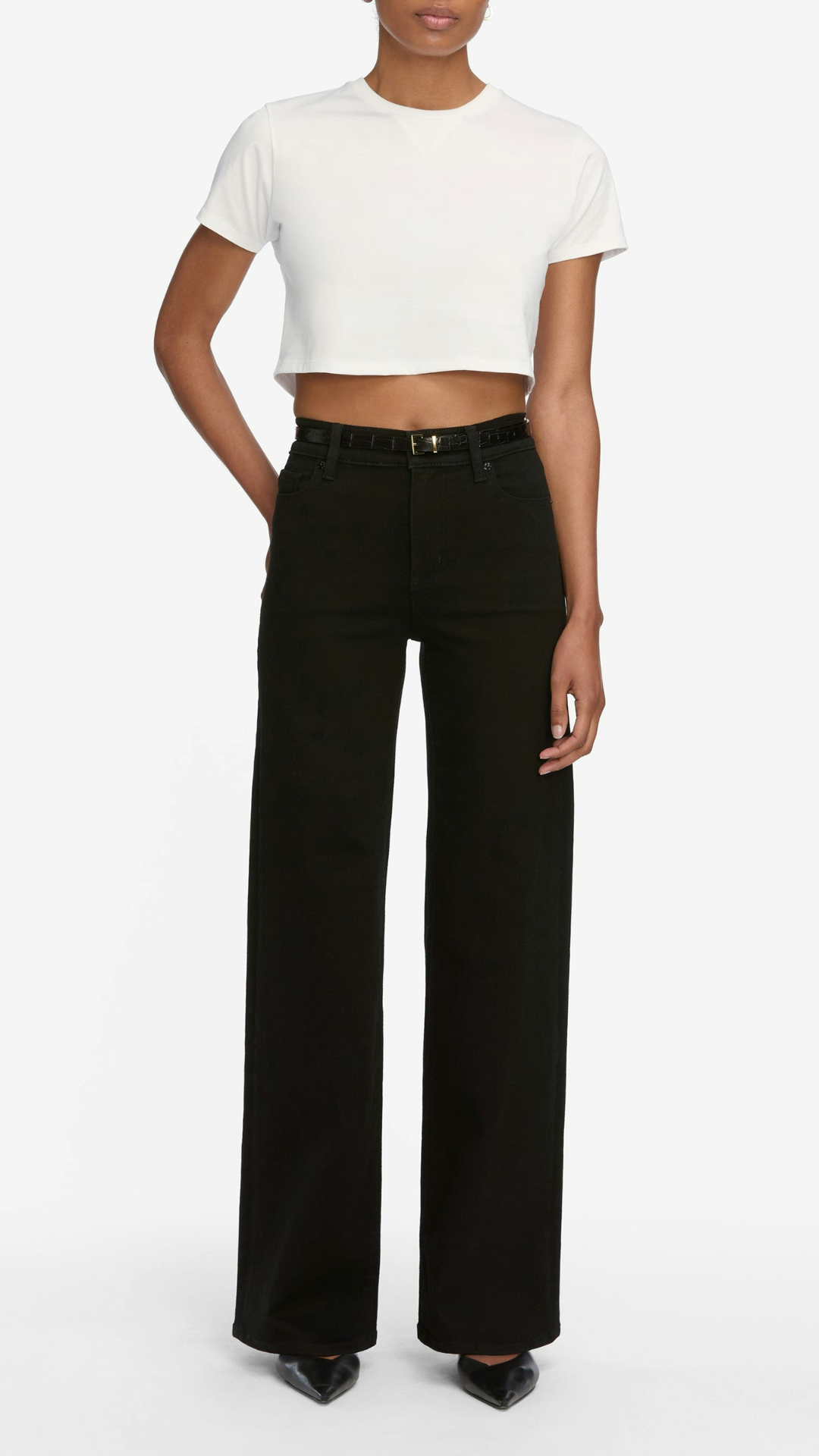 Frame Le Slim Palazzo Jean in Black