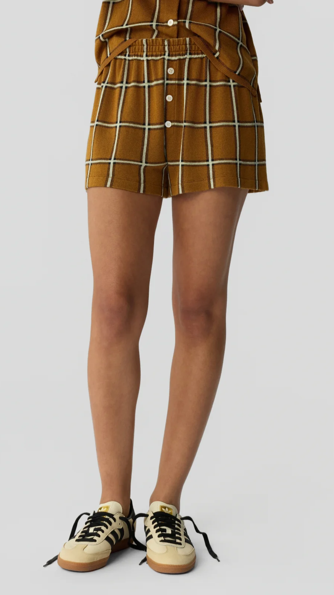 Guest in Residence Picnic Plaid Short in Suede Combo