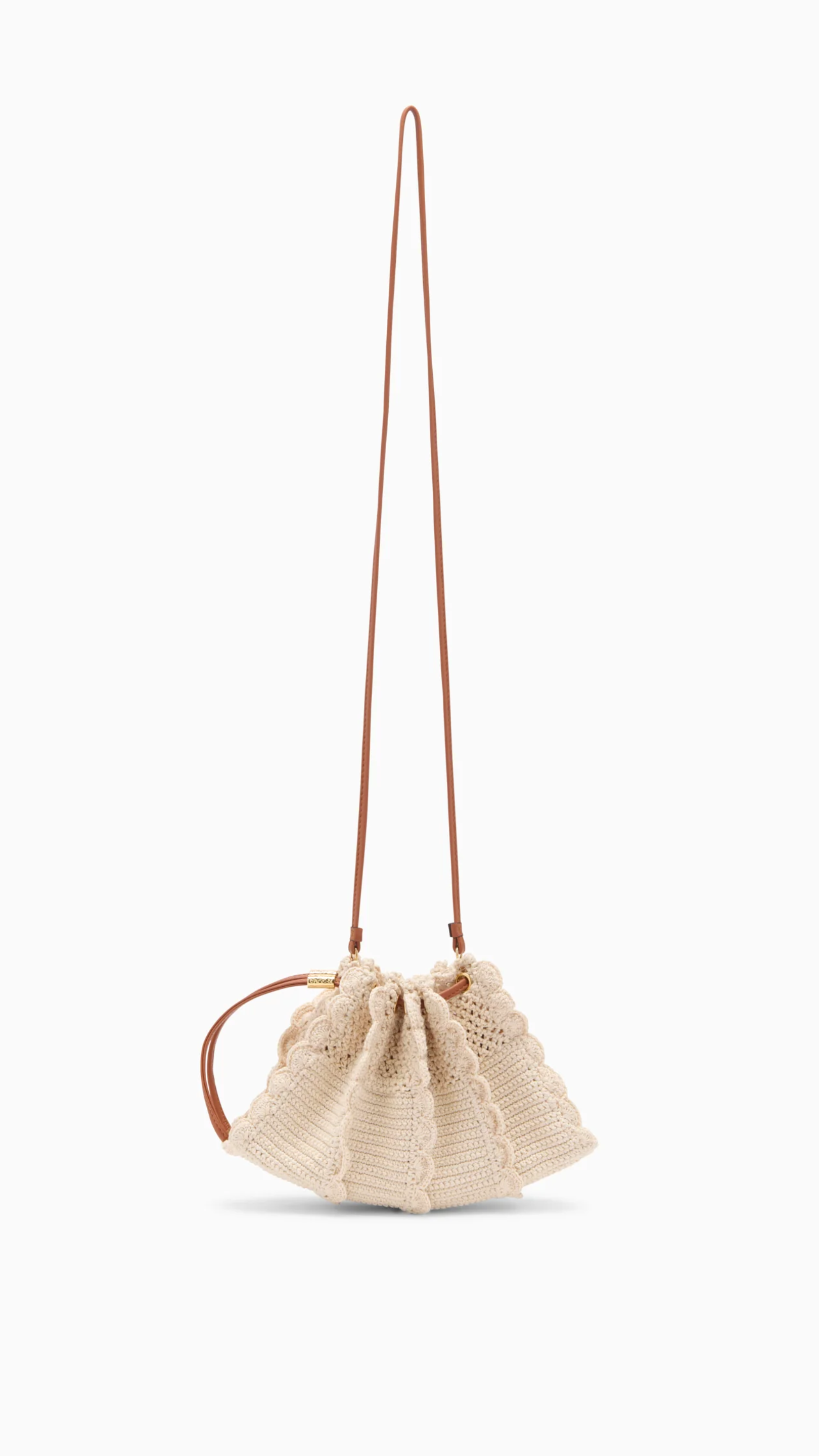Ulla Johnson Adria Small Crochet Crossbody in Cowrie