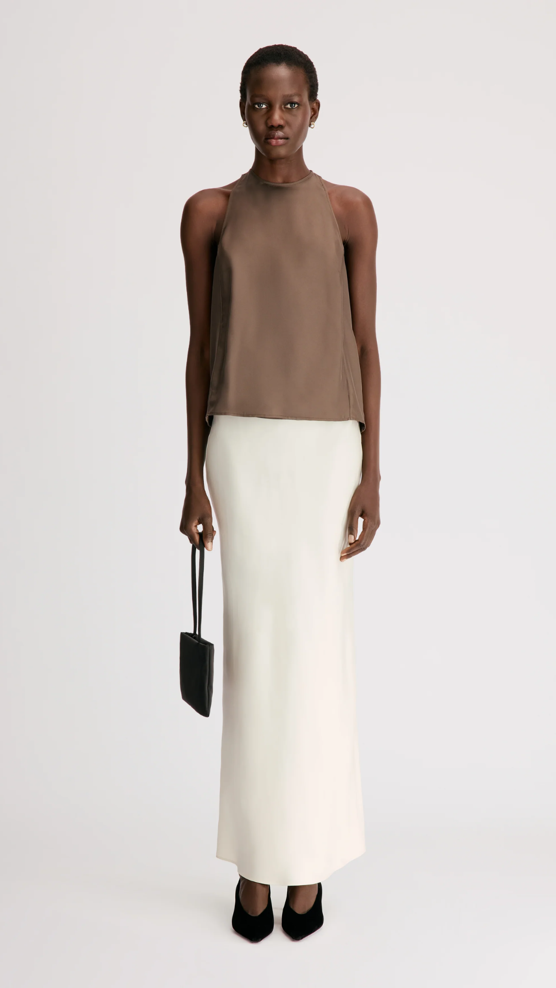 Loulou de Saison Cami Cape Top in Dark Brown