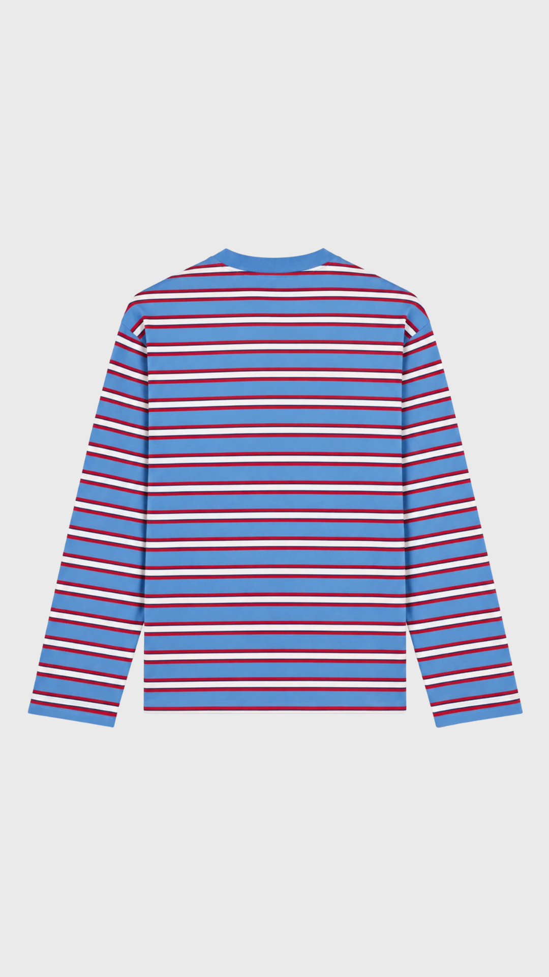 Sporty & Rich Fale Signature Logo Easy Long Sleeve in Blue & Red Striped